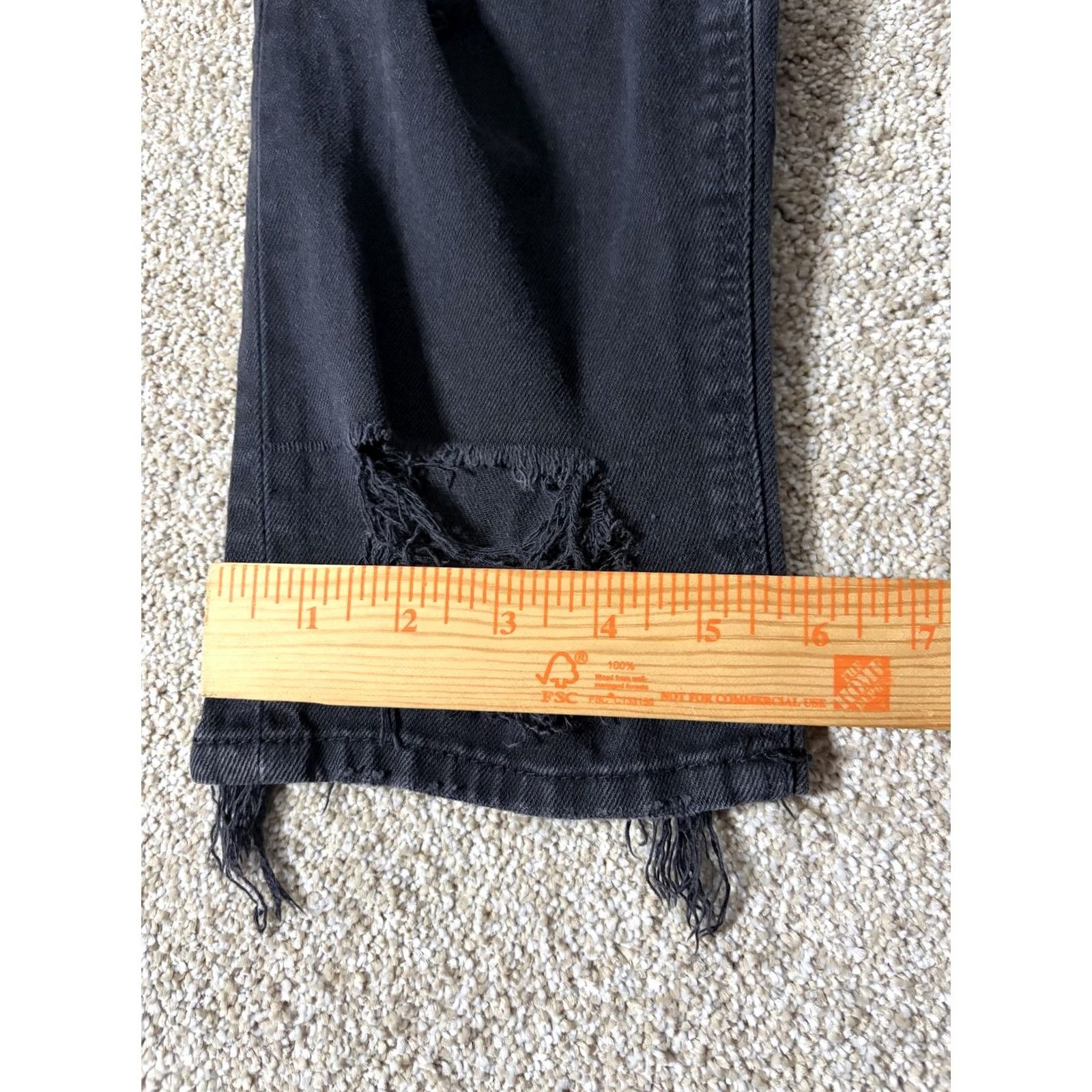 American Eagle Outfitters American Eagle Womens Jeans Mom 16 Black Charcoal High Rise Distressed 34x28 Size 38" / US 16 / IT 52 - 3 Thumbnail