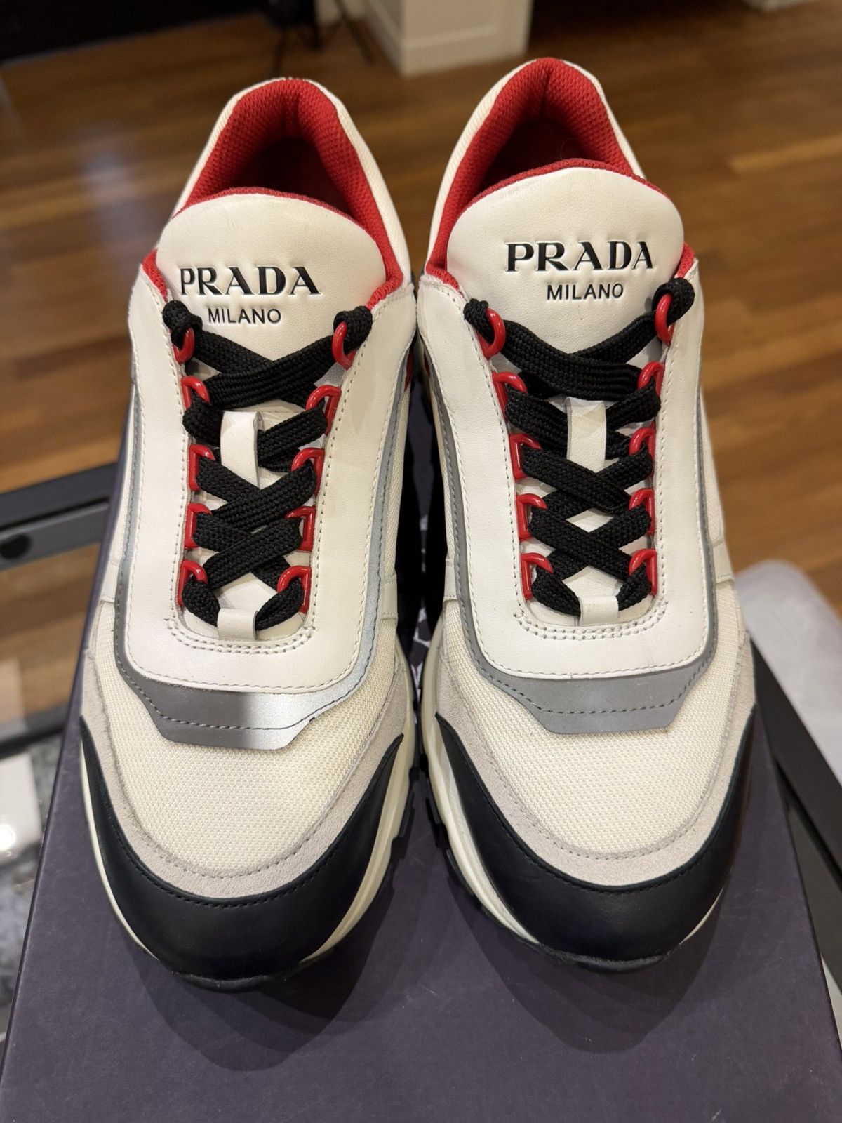 Prada Prada Leather Trainer Sneakers Size US 8.5 / EU 41-42 - 4 Thumbnail
