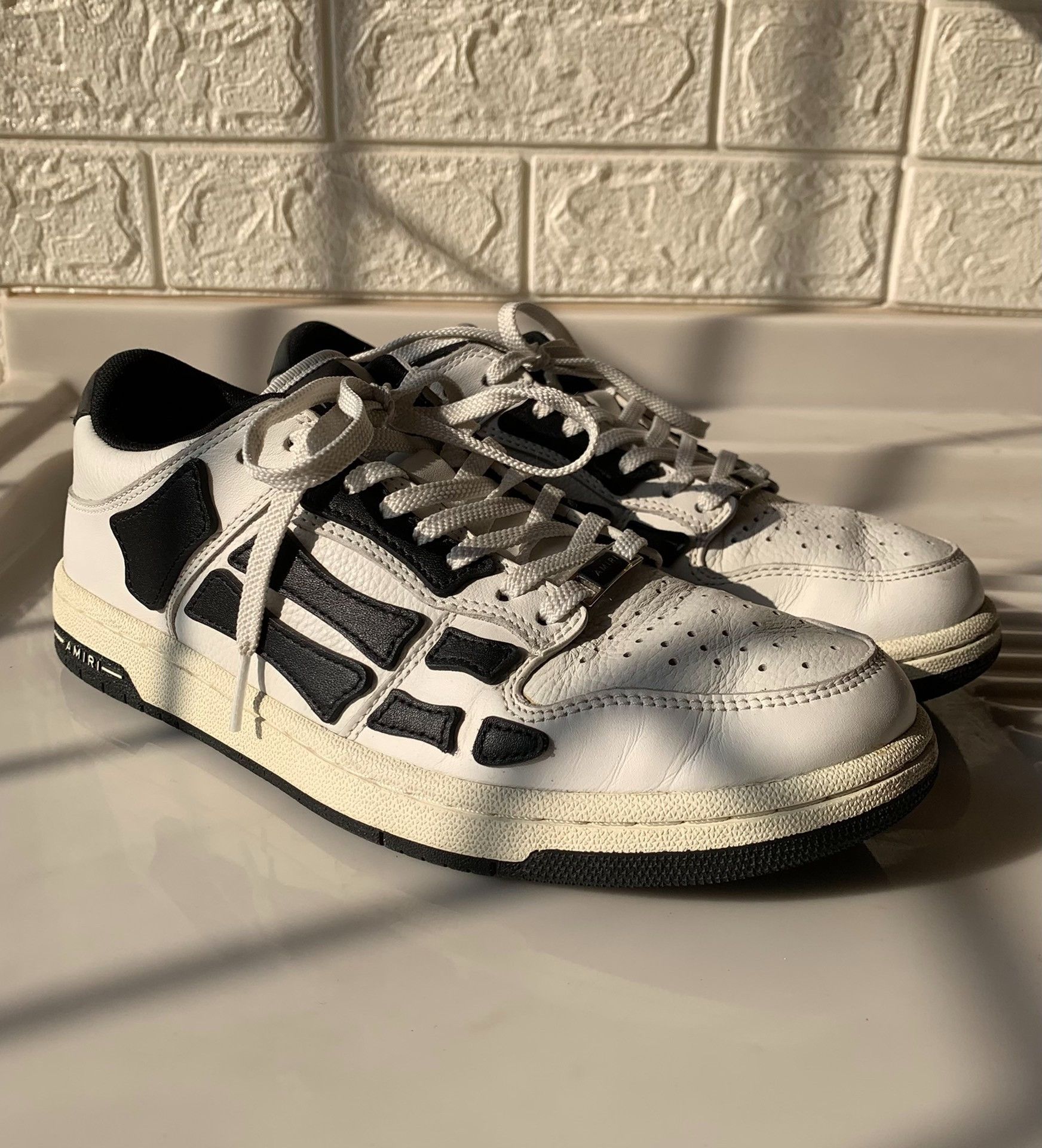 Amiri Amiri Skel Top Low White Size US 7 / EU 40 - 1 Thumbnail