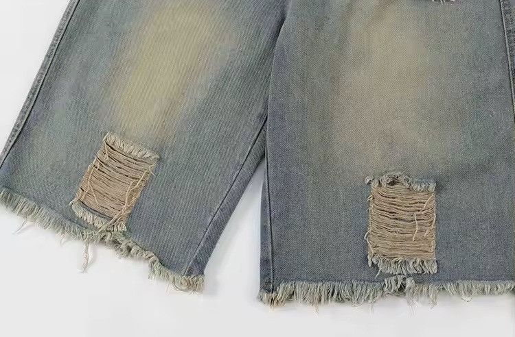 Japanese Brand × Jean Worn-out Washed Men's Denim Shorts Size US 31 - 6 Thumbnail