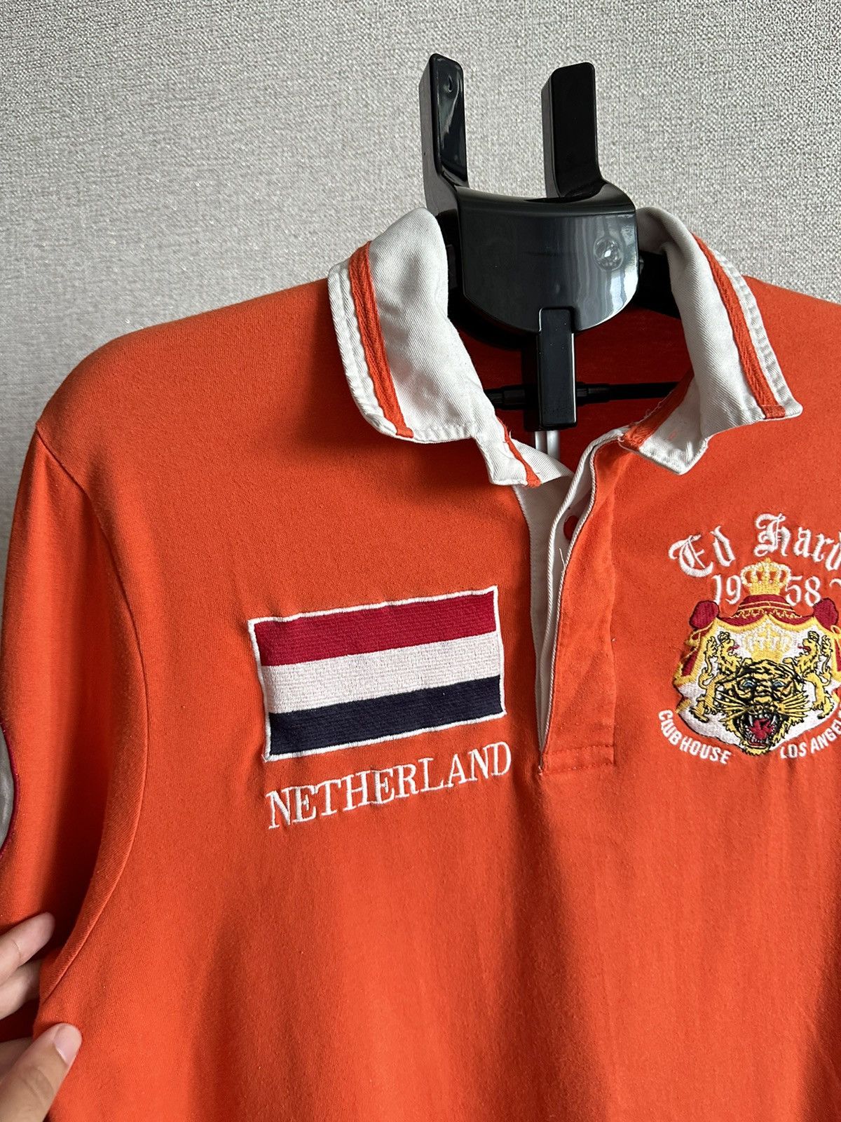 Christian Audigier Vintage Ed Hardy Netherlands Rugby Style Jersey Size US L / EU 52-54 / 3 - 5 Thumbnail