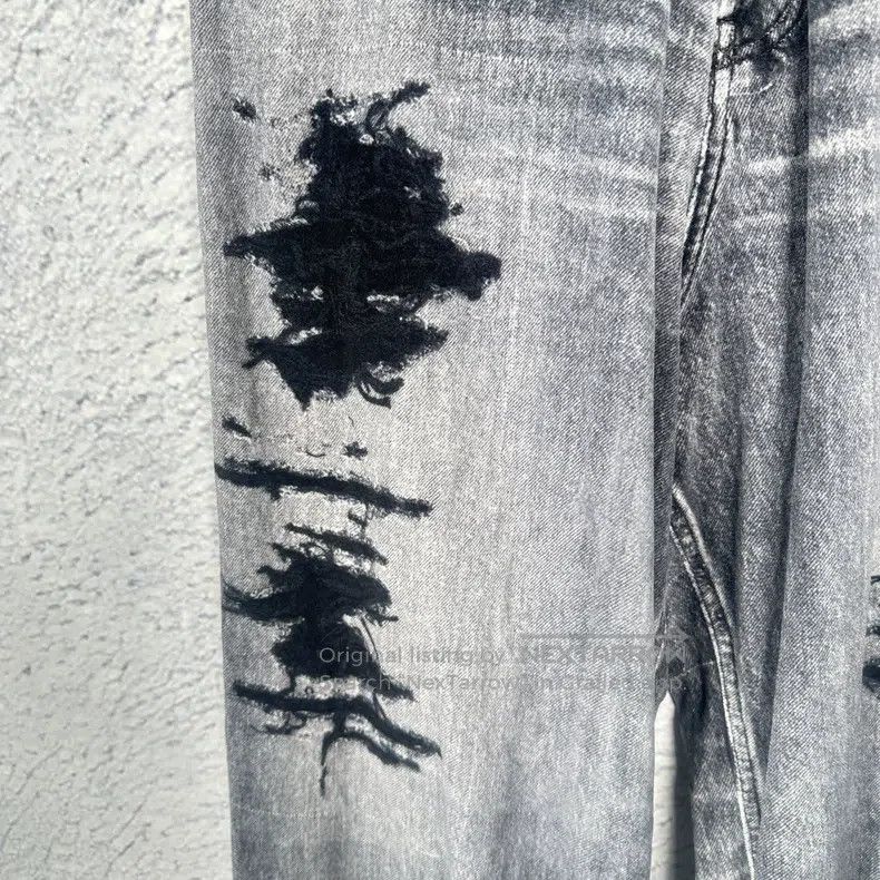 Balenciaga Balenciaga size M Trompe 3D printed denim pants, velvet ma Size US 27 - 3 Thumbnail