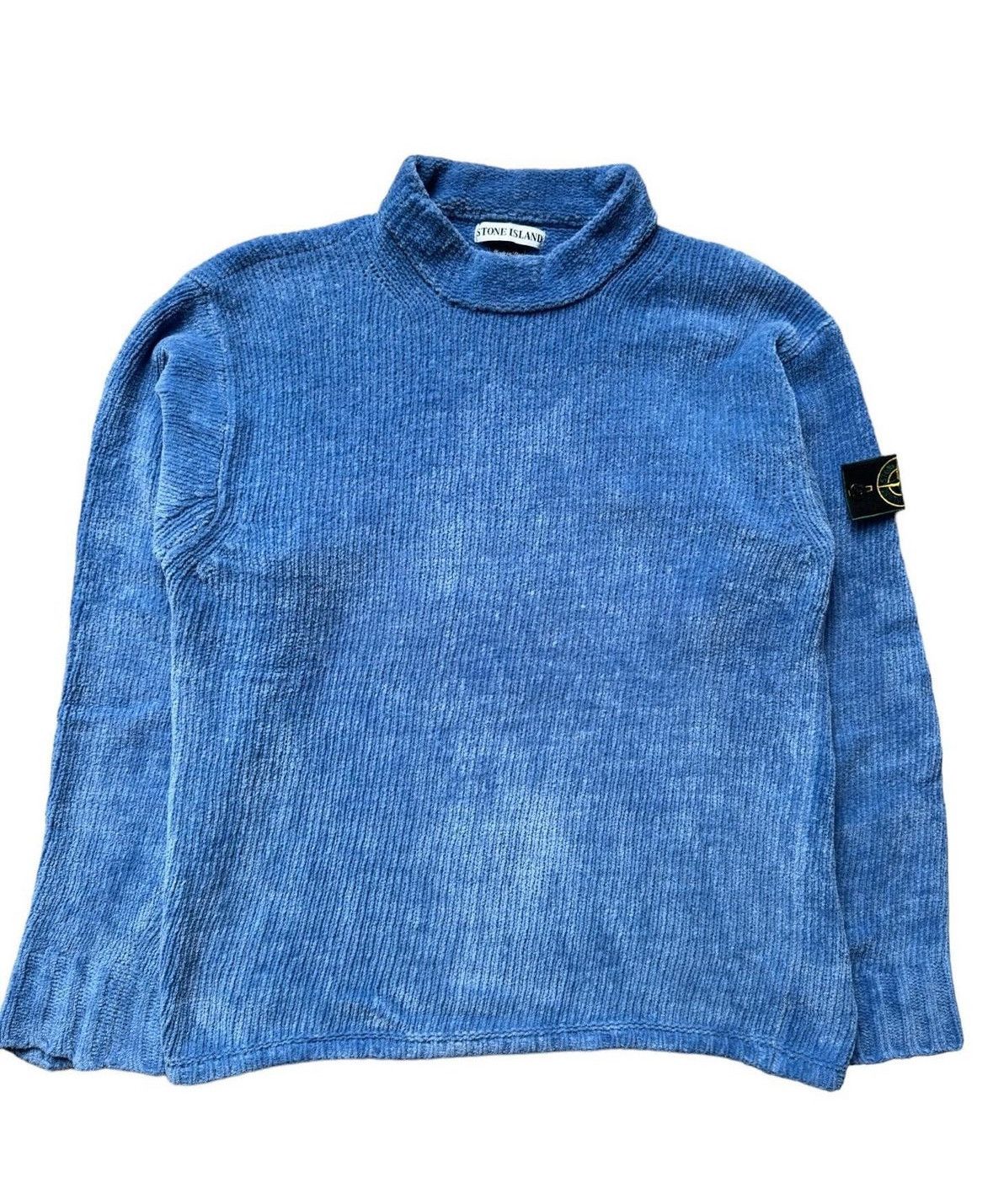 Stone Island 90´s Vintage  Knit  100% Cotton Chenille - Faded Blue - Large