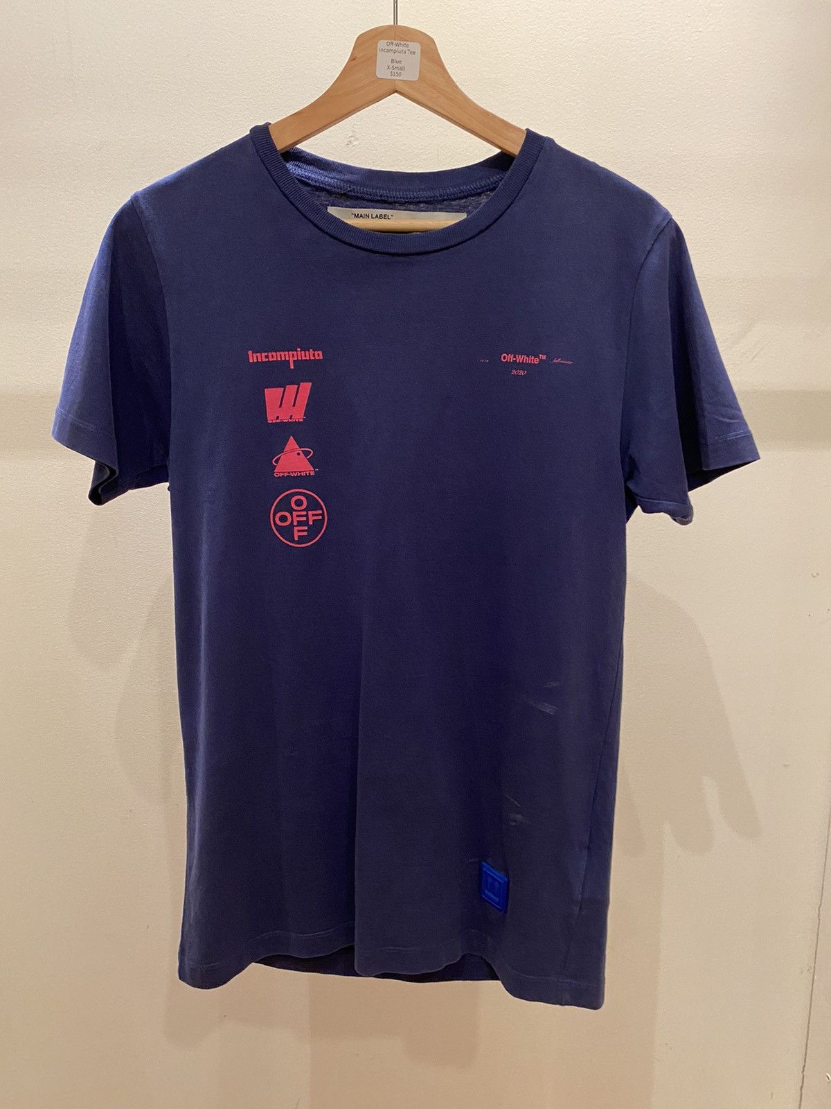 image of Off White Off-White Incampiuta Tee in Blue, Men's (Size XS)