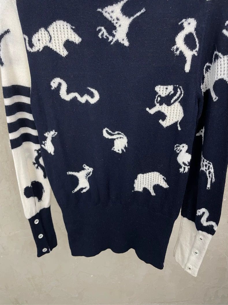 Thom Browne Thom browne Beige Tibetan blue color block zoo four-striped Size S / US 4 / IT 40 - 4 Thumbnail