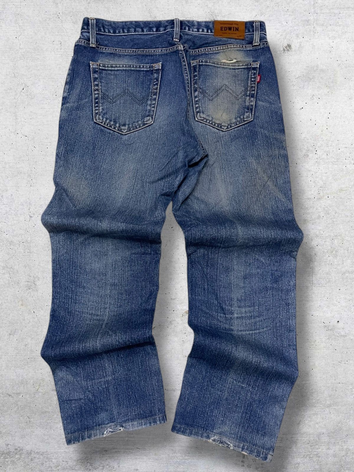 Edwin VINTAGE EDWIN DESIGNER 90S JAPAN MUDWASH DISTRESSED OG DENIM Size US 33 - 8 Thumbnail