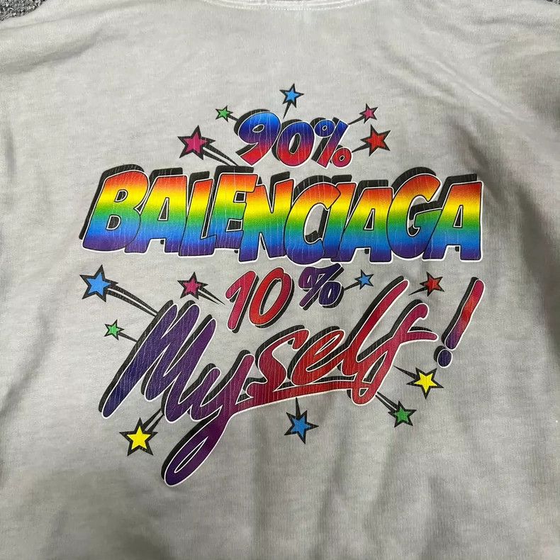 Balenciaga Balenciaga Rainbow graffiti Logo hooded sweater Size US M / EU 48-50 / 2 - 5 Thumbnail