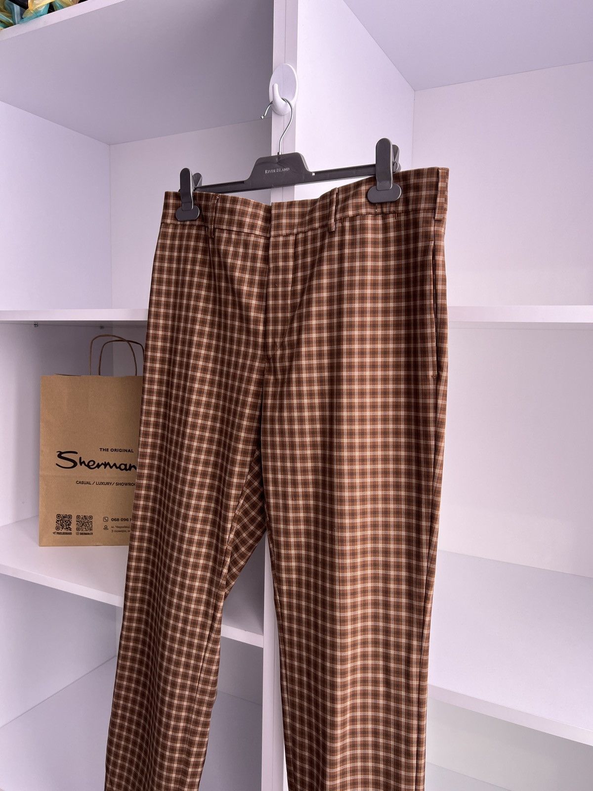 Prada Vintage Prada Milano Brown Check Straight Cotton pants Size US 32 / EU 48 - 4 Thumbnail