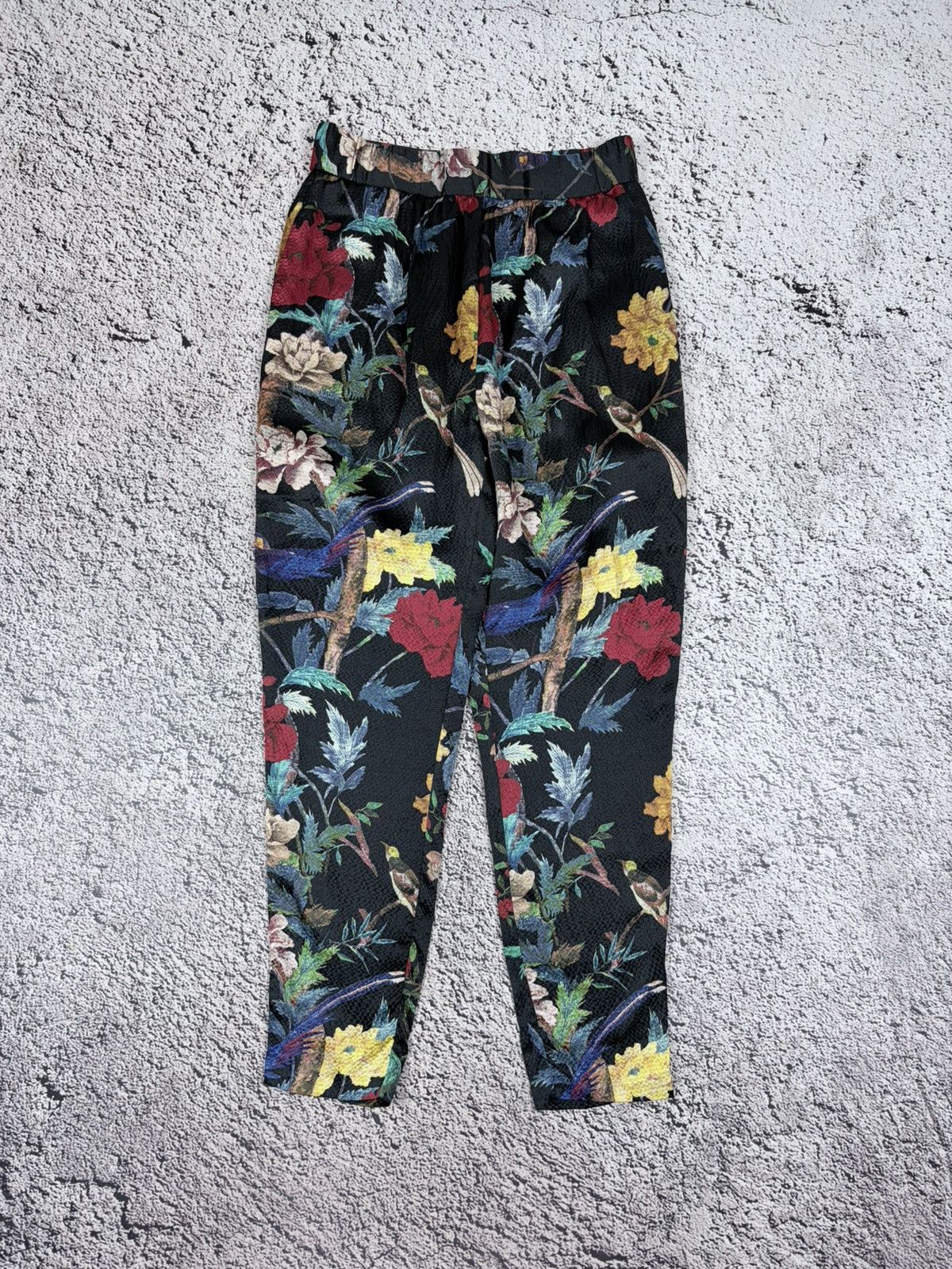 Alice + Olivia Alice Olivia Silk Floral Jacquard High Waist Pants Size 28" / US 6 / IT 42 - 1 Thumbnail