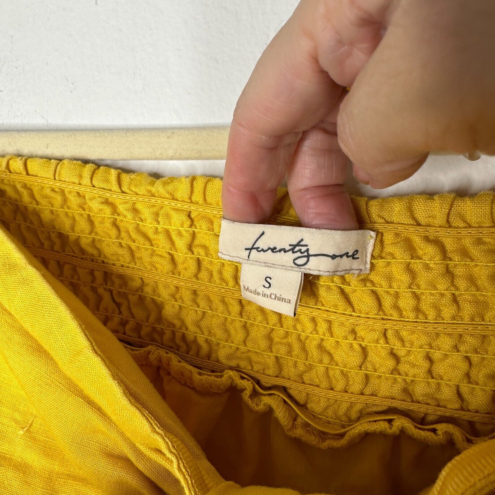Other Twentyone Yellow Linen Sleeveless Blouson Mini Bead Bow Tie Size S / US 4 / IT 40 - 6 Thumbnail