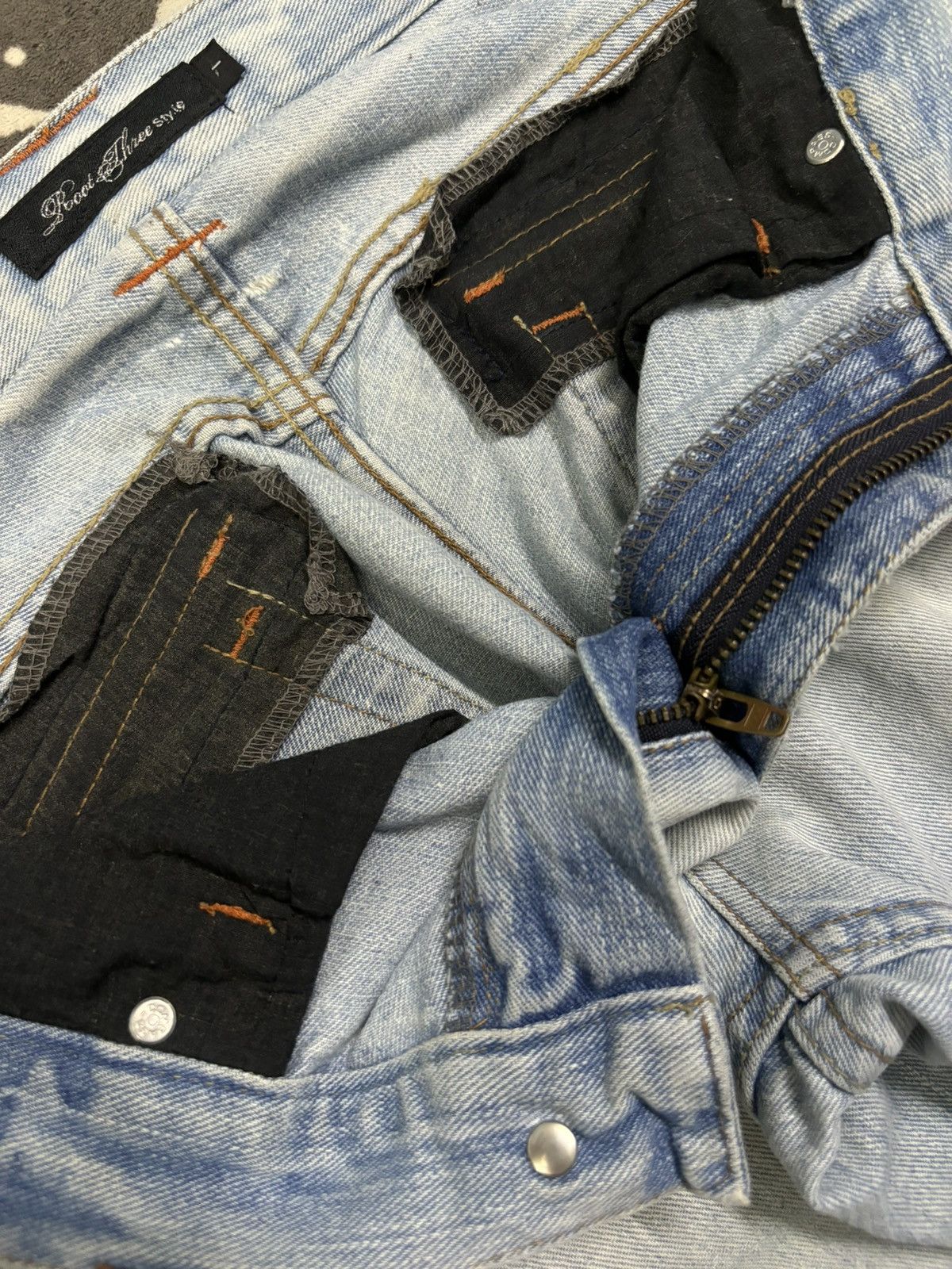 If Six Was Nine Vintage Japanese Brand Mud Wash Flare Fray Leg Grunge Jeans Size US 32 / EU 48 - 21 Thumbnail