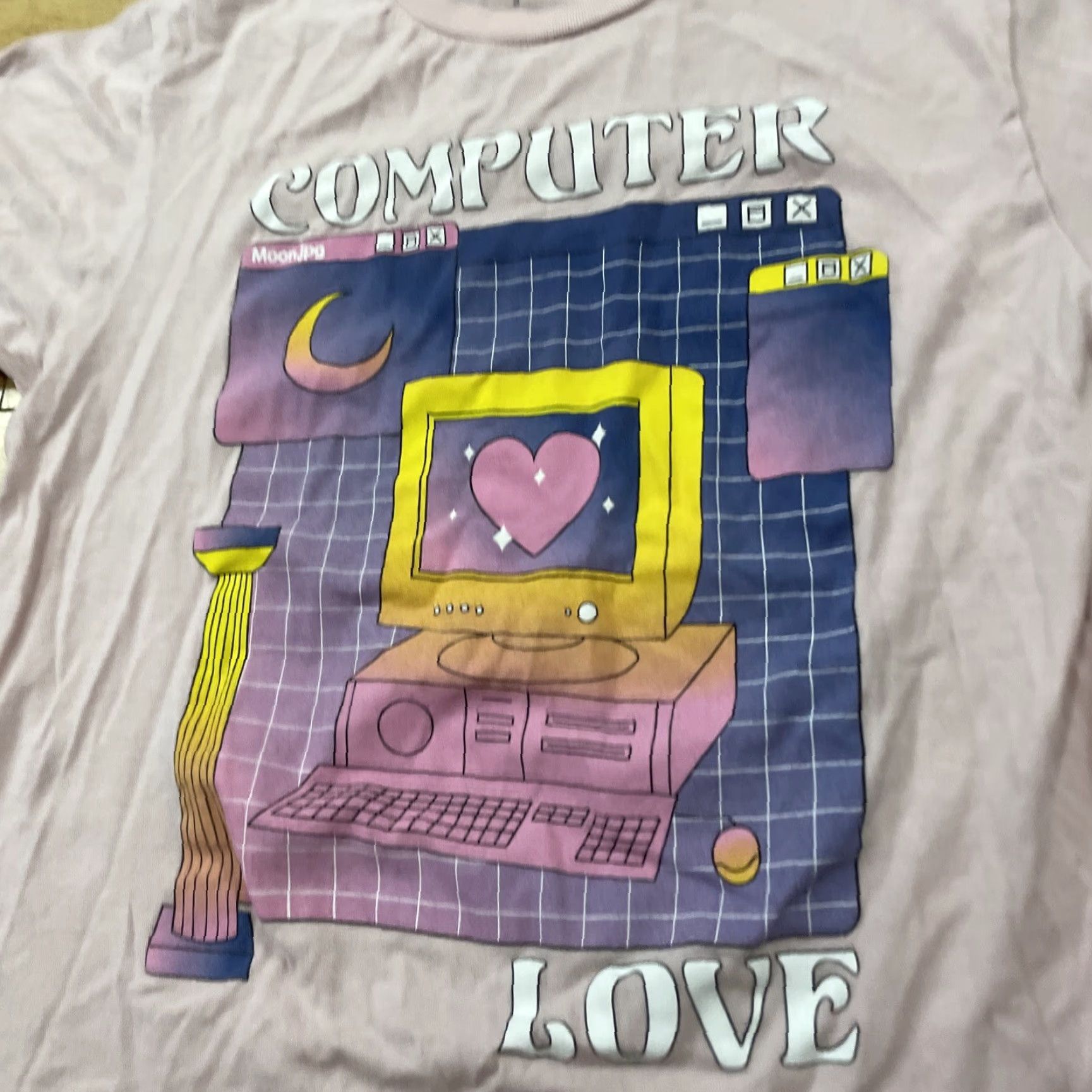 Hot Topic VINTAGE HOT TOPIC Shirt Adult S Pink Pastel Y2kCyber Vaporwave Computer LOVE Graphic Tee Size S / US 4 / IT 40 - 4 Thumbnail