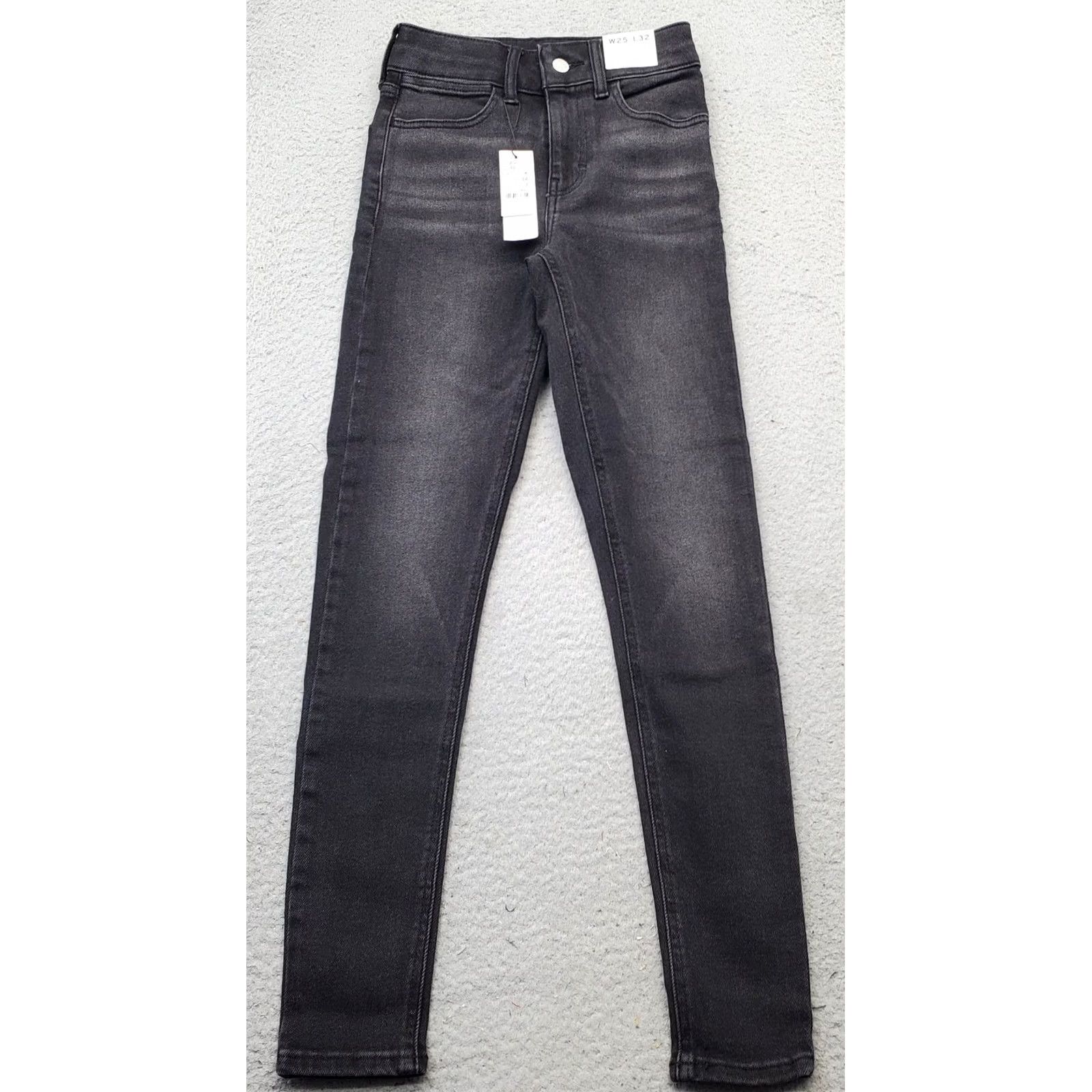 Topshop Topshop Women's Jeans Skinny Black Denim High Waisted 2 Stretch Whiskered Cotton 26.5in Inseam Size 26" / US 2 / IT 38 - 2 Thumbnail