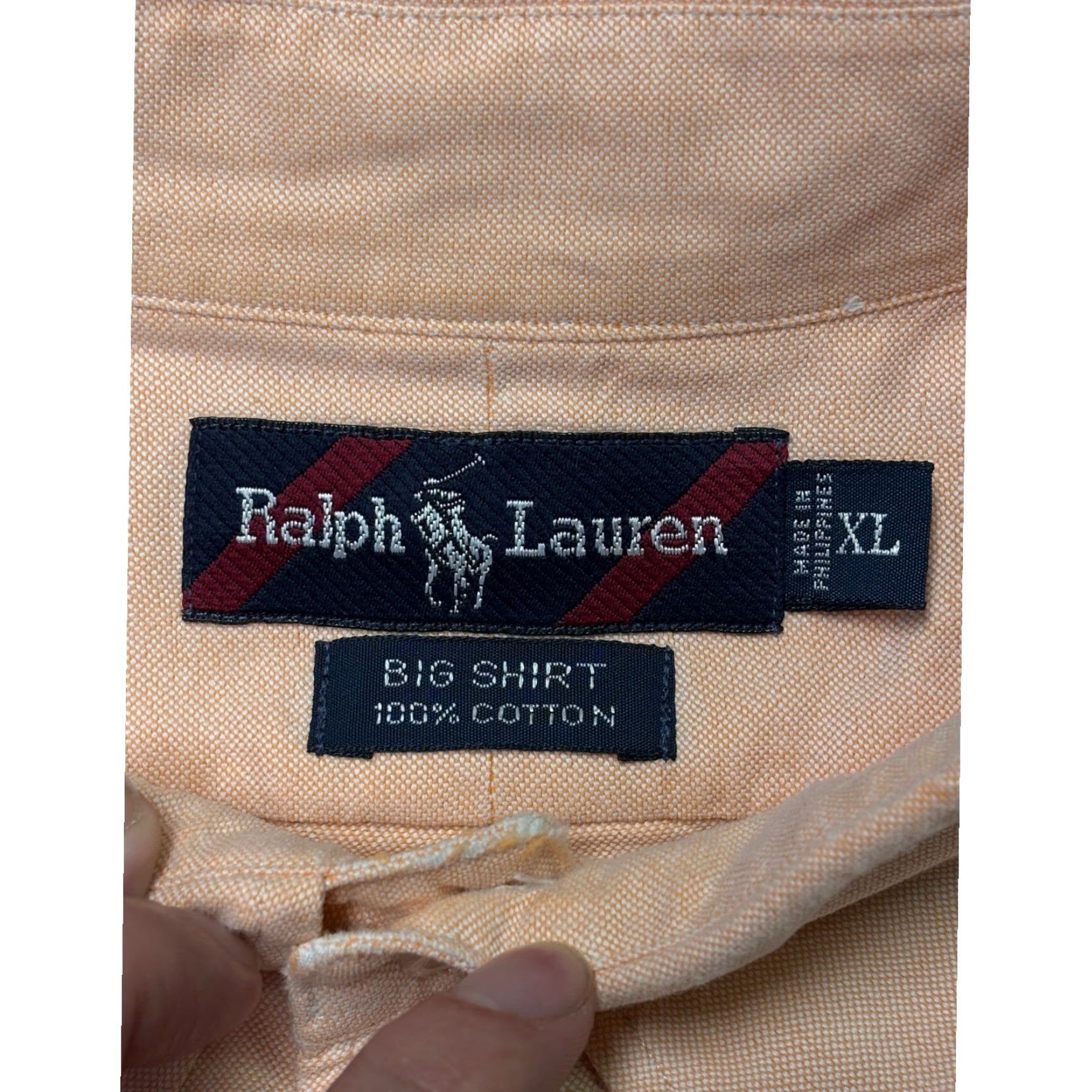 Ralph Lauren Ralph Lauren Big Shirt Oxford Button Down Peach Logo Embroidered Men's XL Cotton Shirt Size US XL / EU 56 / 4 - 4 Thumbnail