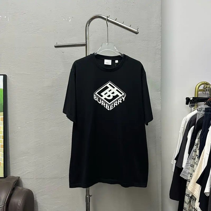 Burberry Burberry Black Cotton Logo Men's T-Shirt Size US M / EU 48-50 / 2 - 1 Thumbnail