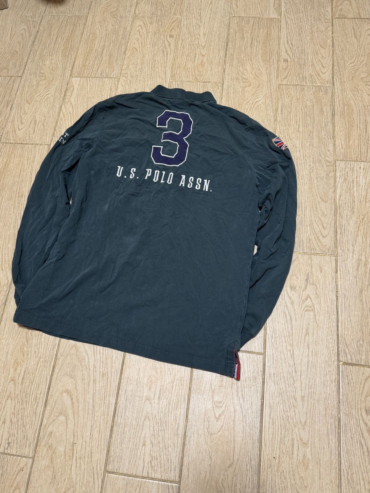 U.S. Polo Assn. × Vintage Vintage Polo Ralph Lauren Style Distressed Rugby Sweatshirt Size US L / EU 52-54 / 3 - 7 Thumbnail