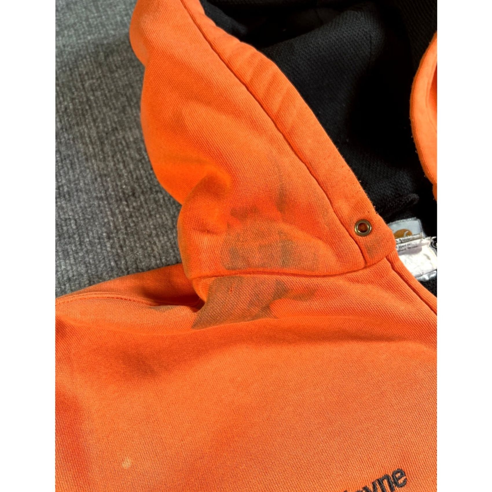 Carhartt VINTAGE Carhartt Full Zip Hoodie Men L Orange Thermal Lined Embroidered Workwear Size US L / EU 52-54 / 3 - 4 Thumbnail