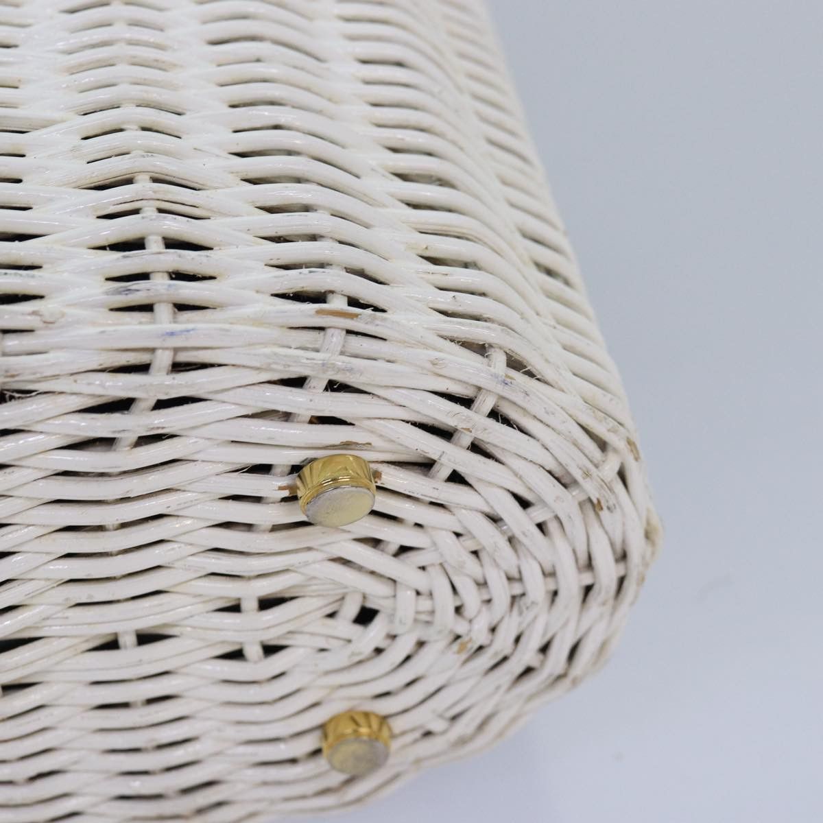 Salvatore Ferragamo Salvatore Ferragamo Gancini Basket Bag Hand Bag Straw White Size ONE SIZE - 14 Thumbnail
