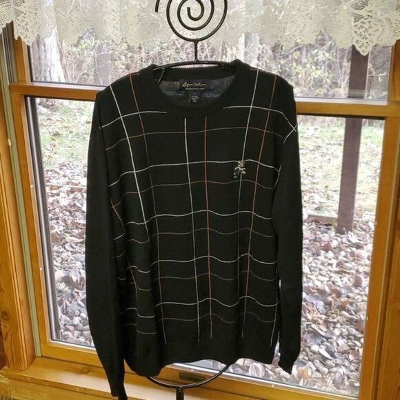 Vintage Byron Nelson Crewneck 79% Silk Aysymetrical Design Embroider Size US L / EU 52-54 / 3 - 2 Thumbnail