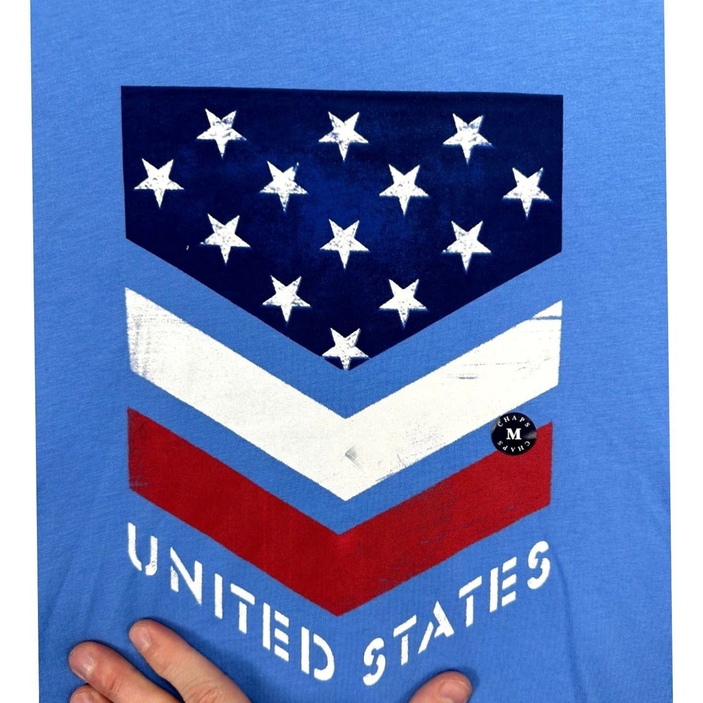 Chaps Chaps USA Flag T-Shirt Mens M Blue Short Sleeve Crew Neck Graphic Print Patriotic USA Flag Tee Size US M / EU 48-50 / 2 - 7 Thumbnail