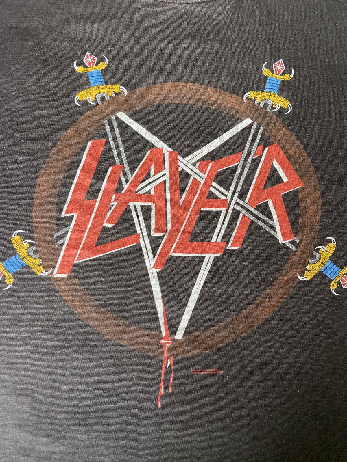 Vintage Vintage 80’s Slayer tour tshirt Size US M / EU 48-50 / 2 - 4 Thumbnail