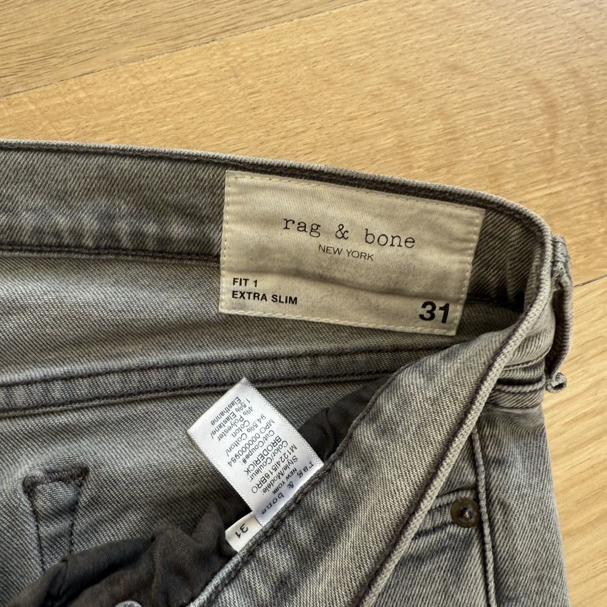 Rag & Bone Rag & Bone Fit 1 Extra Slim Grey Jeans size 31 Size US 31 - 5 Thumbnail