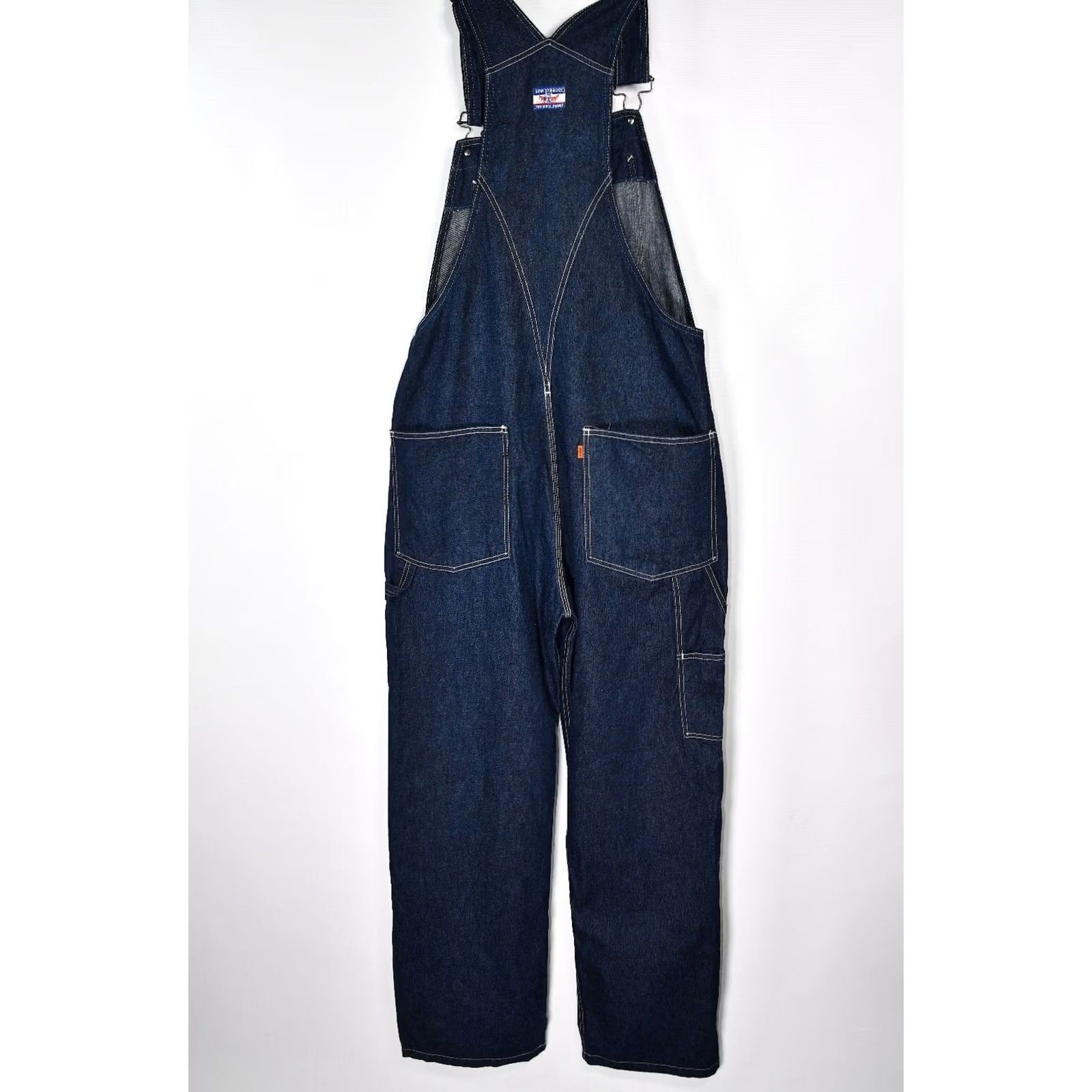 Levi's VINTAGE Levi’s 667 Orange Tab Overalls Denim Bib Jeans Men XL Blue Cotton Denim Straight Jeans Mens XL Blue 90s Size US 36 / EU 52 - 7 Thumbnail