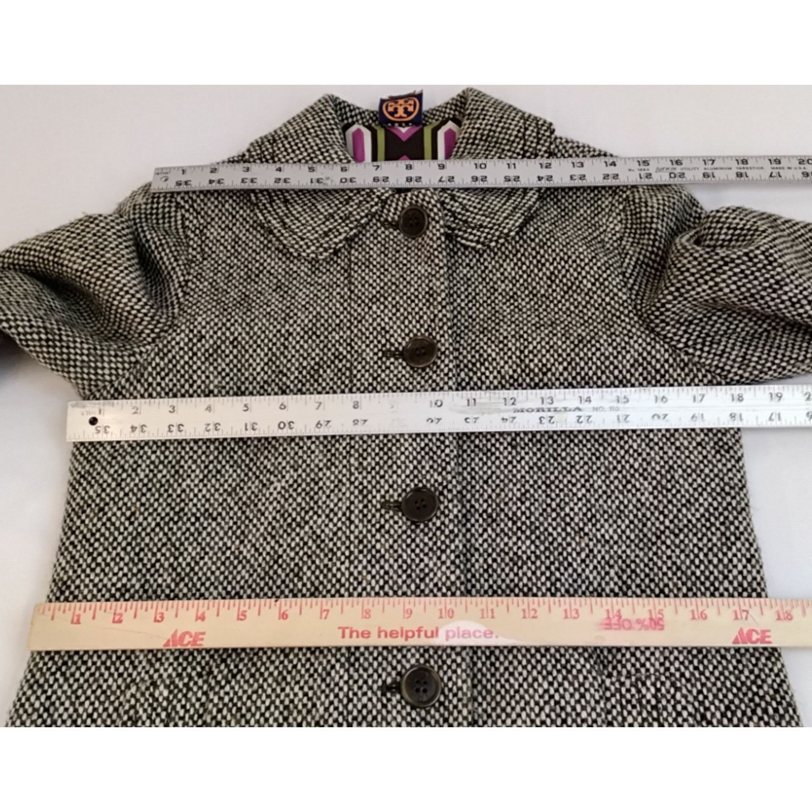 Tory Burch Tory Burch Pea Coat Women's 6 Green 100% Wool Silk Vintage Size M / US 6-8 / IT 42-44 - 10 Thumbnail