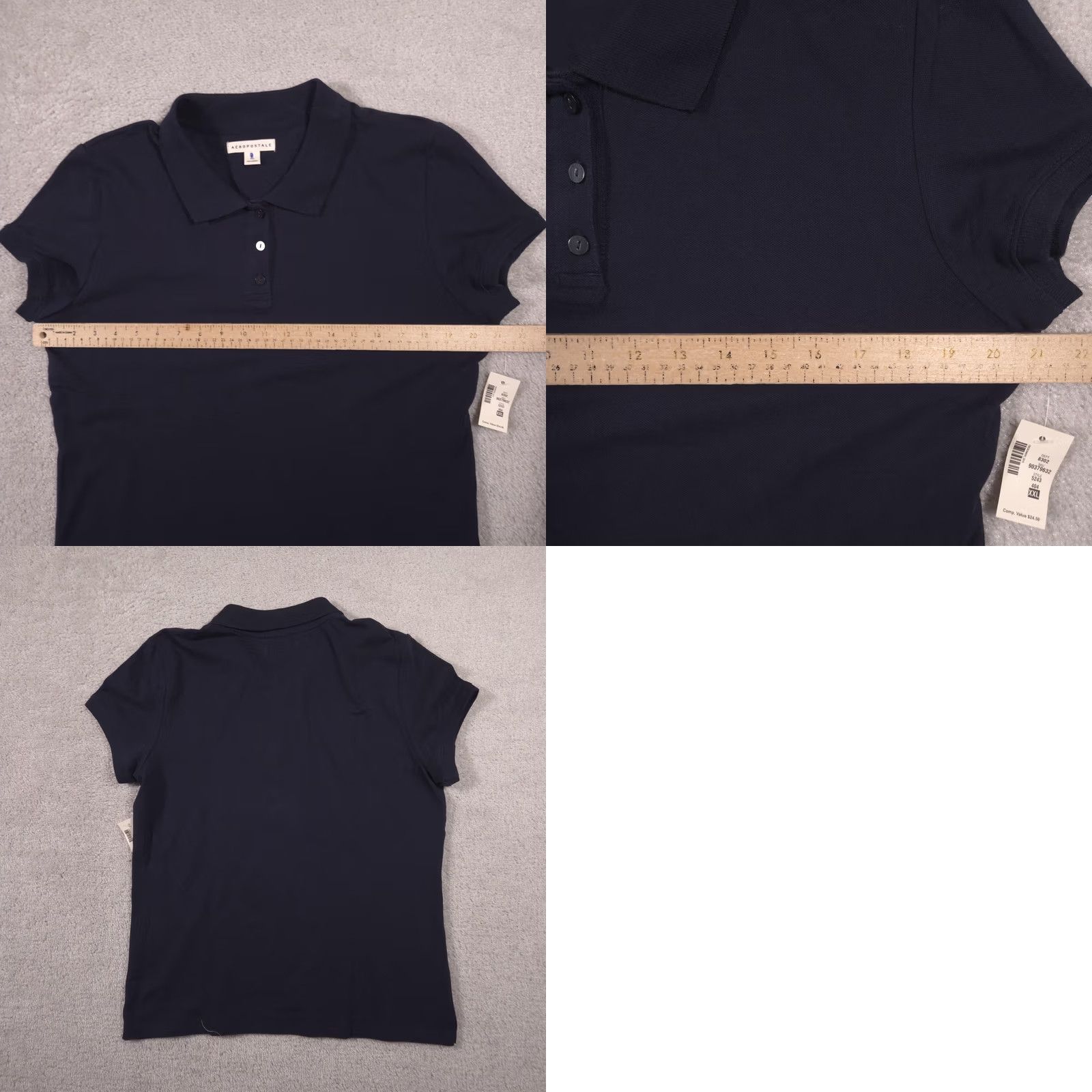 Vintage Aéropostale Polo Shirt Juniors XXL Solid Blue Collared Short Sleeve Basic Top Size XXL / US 16-18 / IT 52-54 - 8 Thumbnail