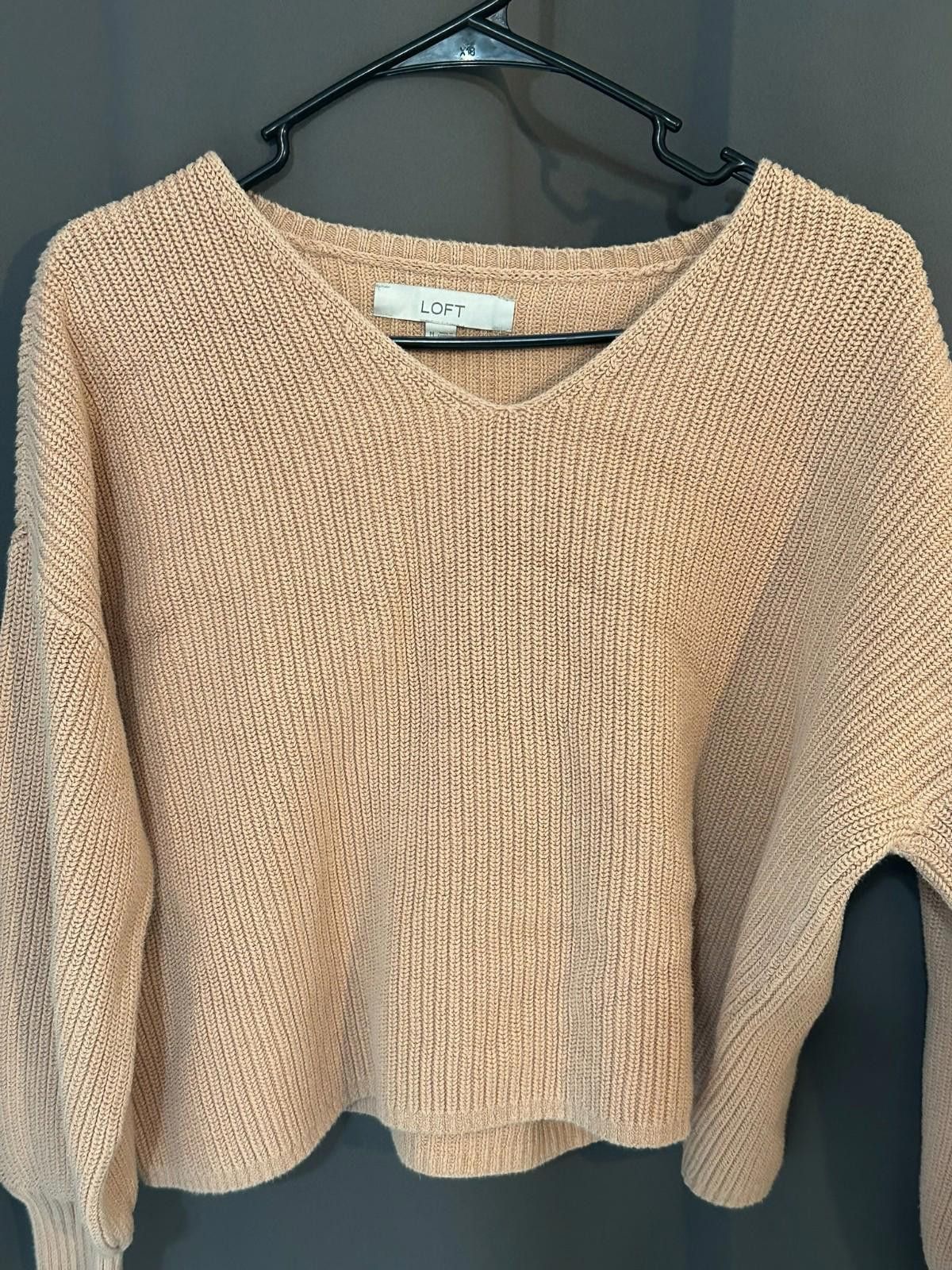 Designer LOFT Ribbed Sweater M | Beige Knit | Fall Staple Size M / US 6-8 / IT 42-44 - 1 Thumbnail