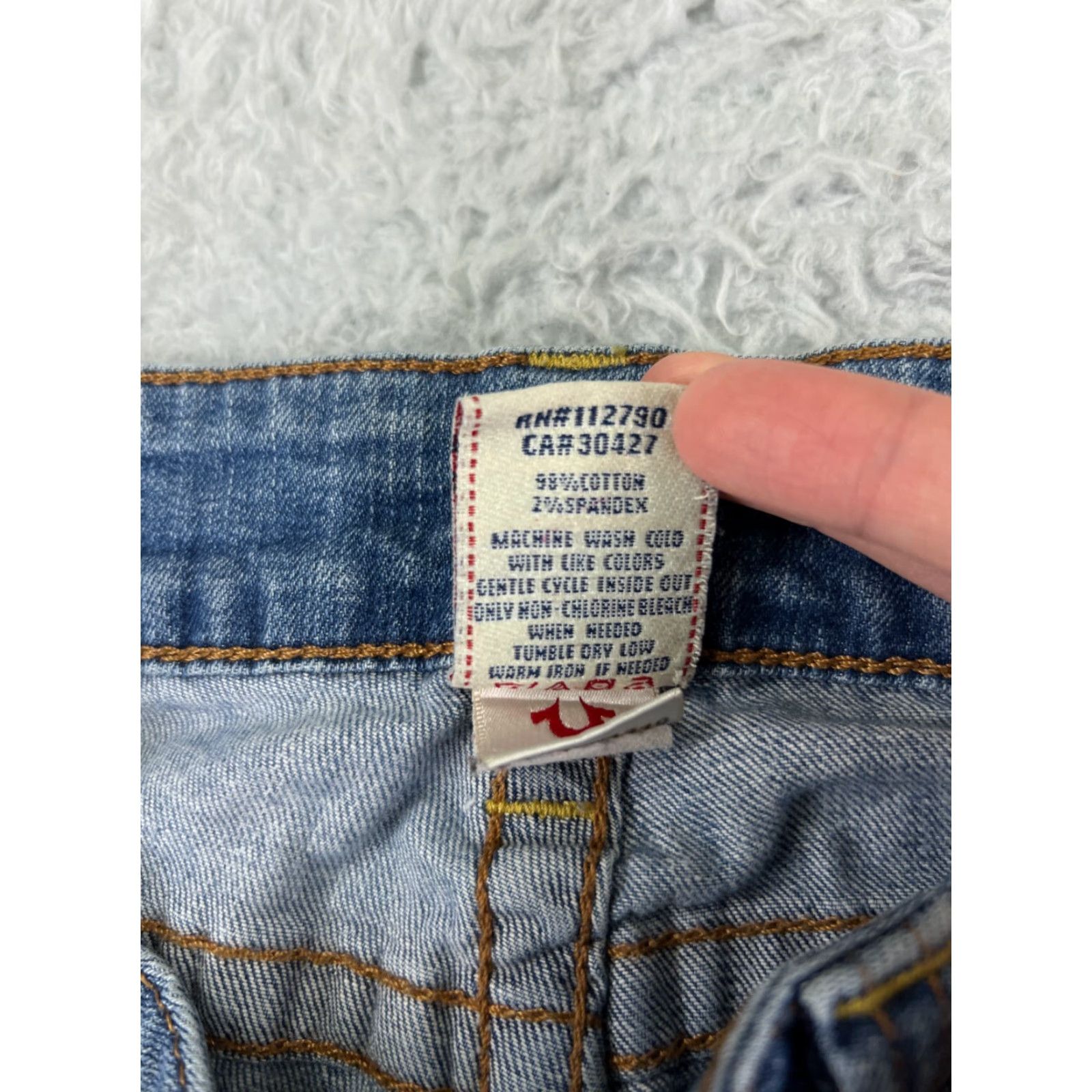 True Religion True Religion Jeans Women 25 Blue Denim Skinny Low 5-Pocket Design Distressed Embroidered Cotton Blend Size 42" / US 20 - 4 Thumbnail