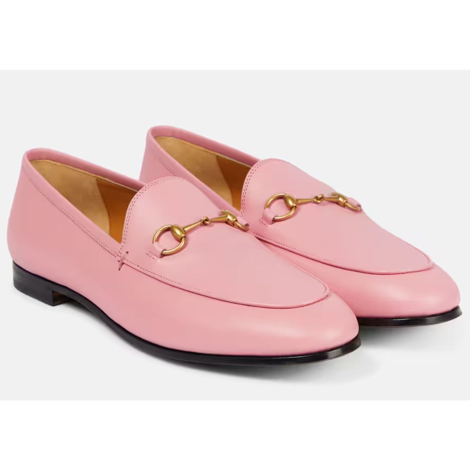Gucci Gucci Jordaan Butterfly Pink Leather Gold Horsebit Mule Size US 7.5 / IT 37.5 - 1 Thumbnail