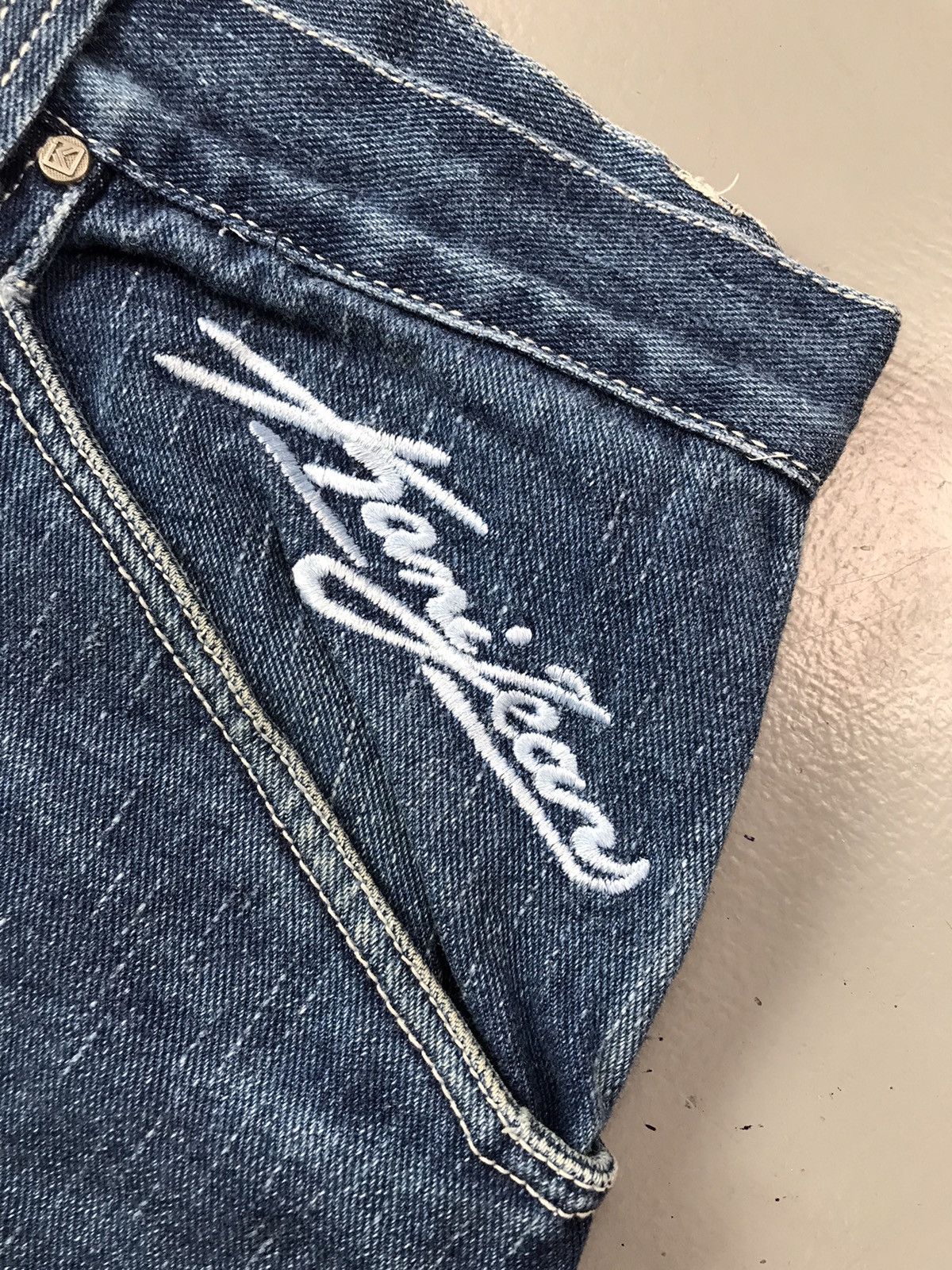 Karl Kani × Vintage Vintage Kani jeans SpellOut embroidered denim Size US 36 / EU 52 - 5 Thumbnail