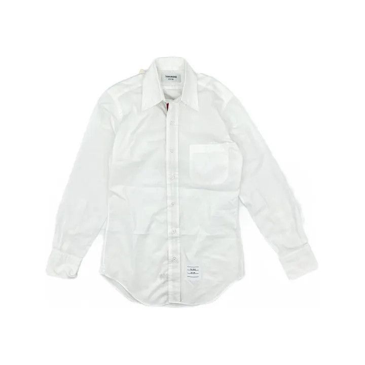 Thom Browne Thom Browne White Satin Long Sleeve Shirt -2507 Size US M / EU 48-50 / 2 - 8 Thumbnail