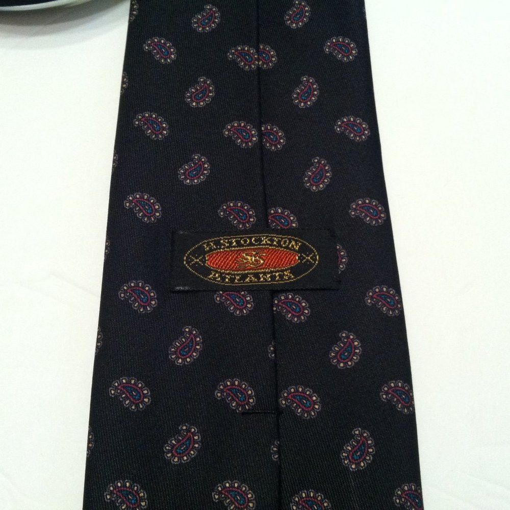 Robert Talbott ROBERT TALBOTT MENS NEW BLACK SILK TIE WIDTH: 3 1/8" Size ONE SIZE - 4 Thumbnail