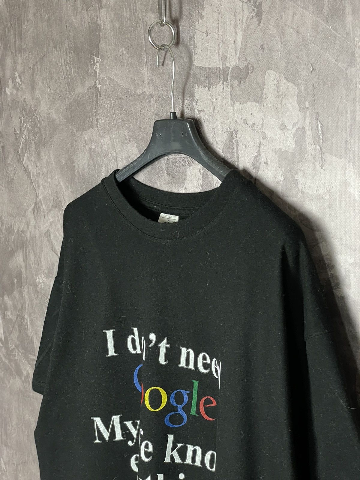 Vintage I DON'T NEED GOOGLE MY WIFE KNOWS EVERYTHING TEE T SHIRT Size US L / EU 52-54 / 3 - 4 Thumbnail