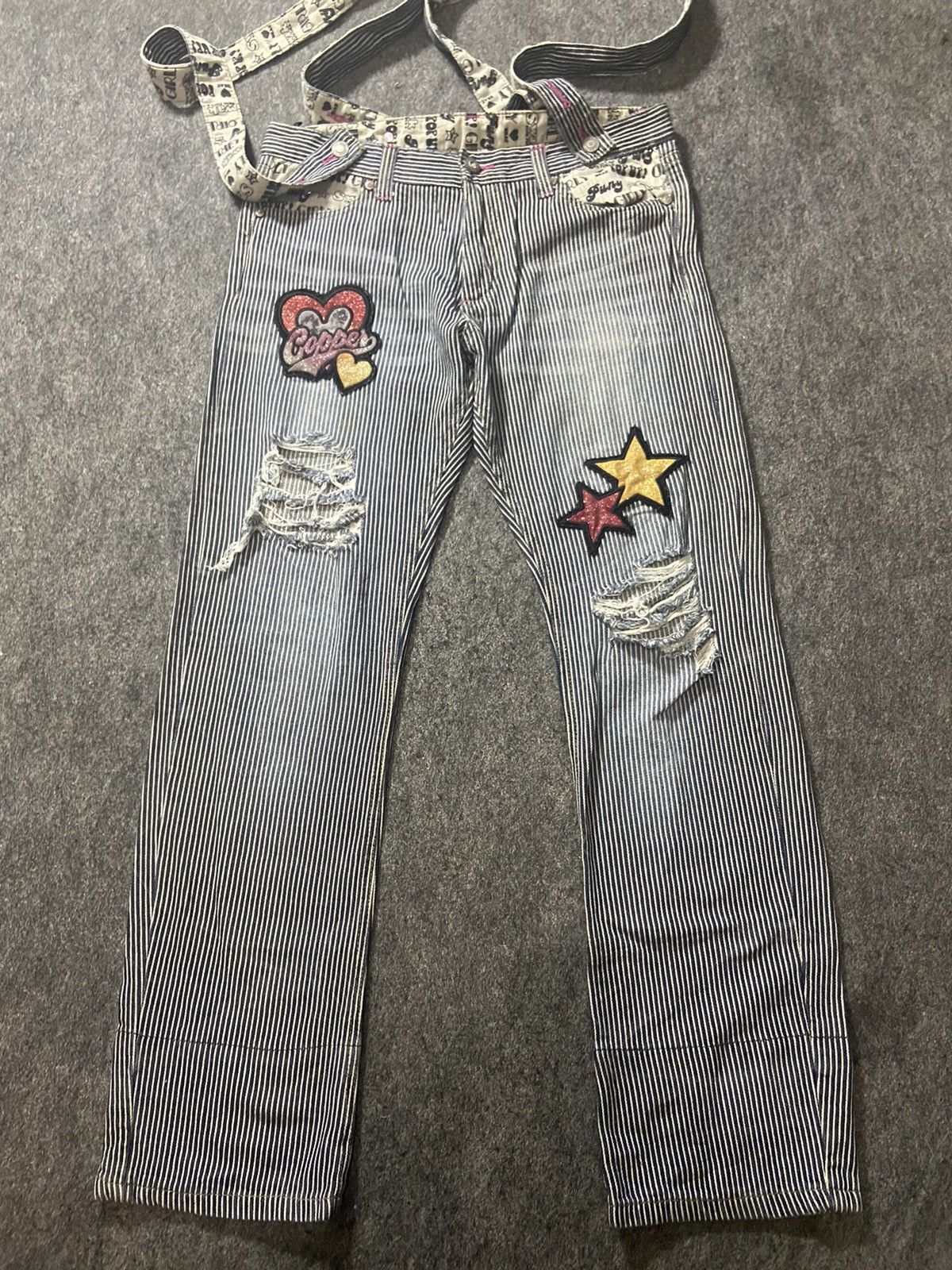 Hysteric Glamour × Le Grande Bleu (L.G.B.) VTG joust overall distressed pants Size US 31 - 1 Thumbnail