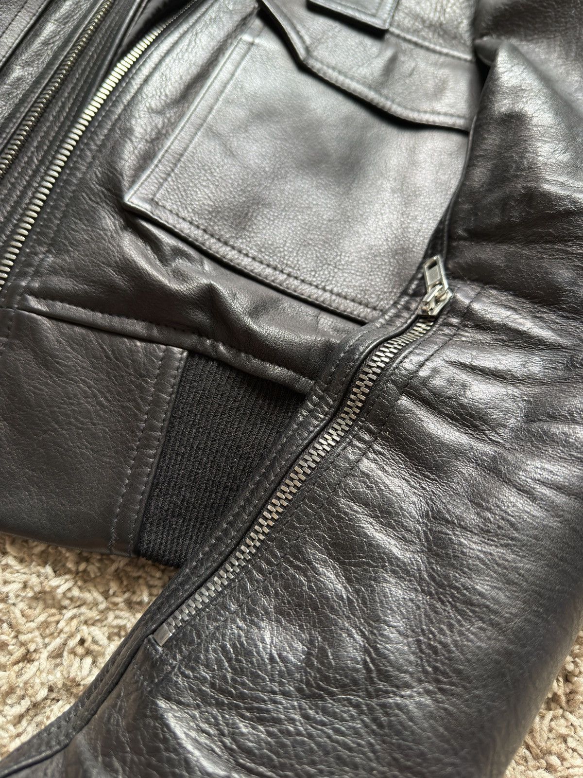 Rick Owens Black Leather Glitter Trench Jacket SS18 Dirt Size US M / EU 48-50 / 2 - 6 Thumbnail