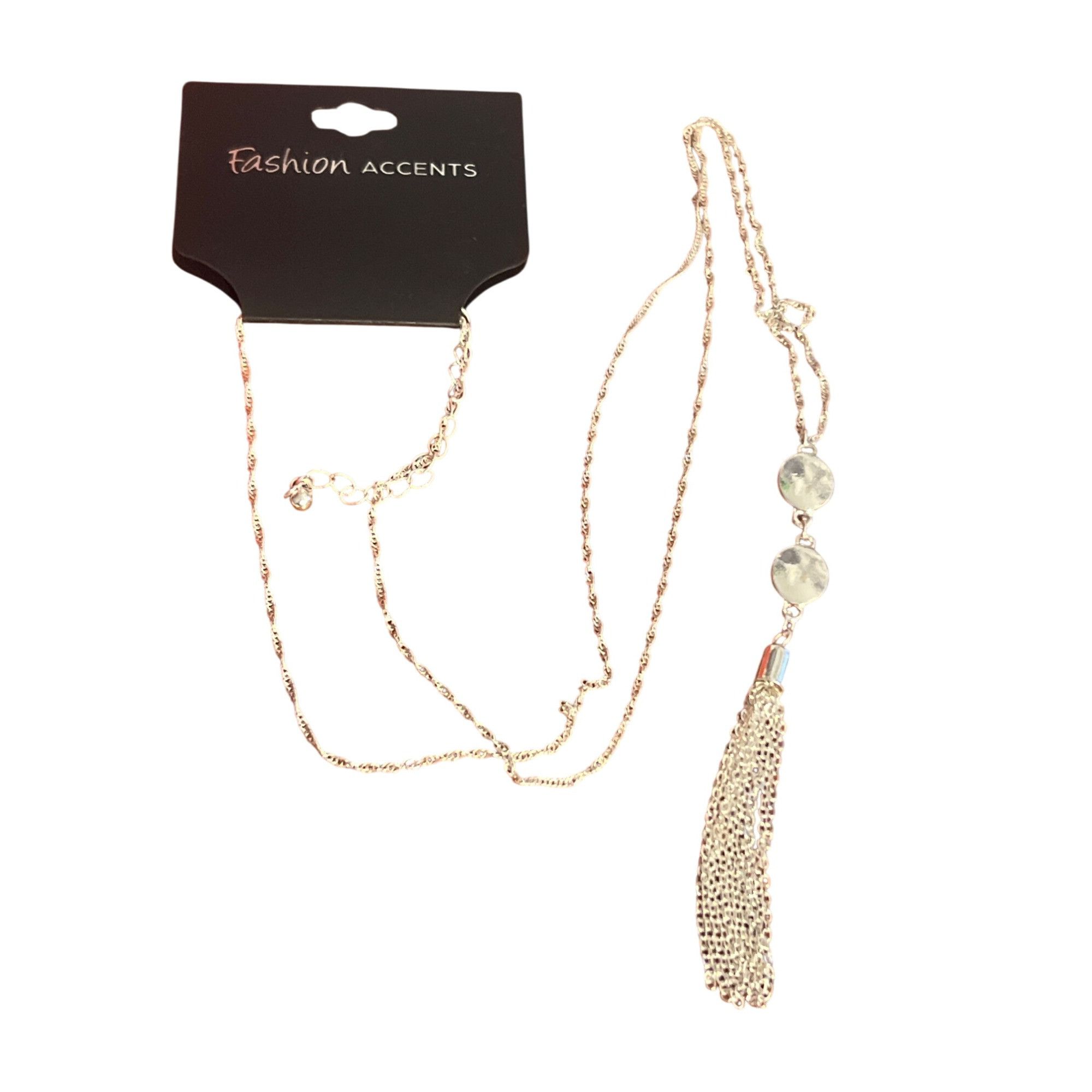 Other Fashion Accents Silver Tone Tassel Pendant Necklace Long Twi Size ONE SIZE - 1 Thumbnail