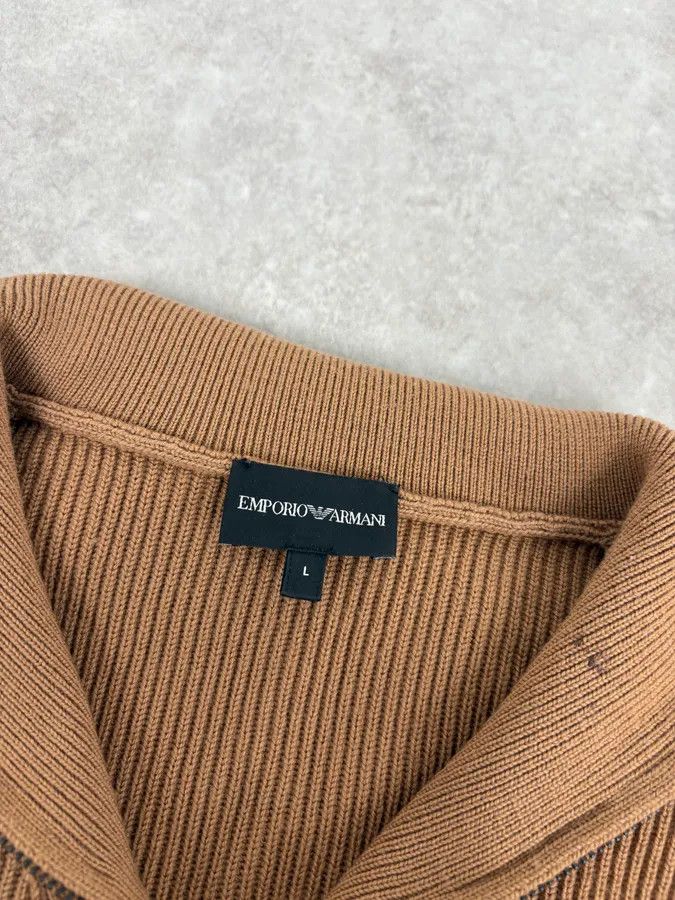 Emporio Armani 2000s Emporio Armani Zip-Up Beige Sweater Size US M / EU 48-50 / 2 - 6 Thumbnail