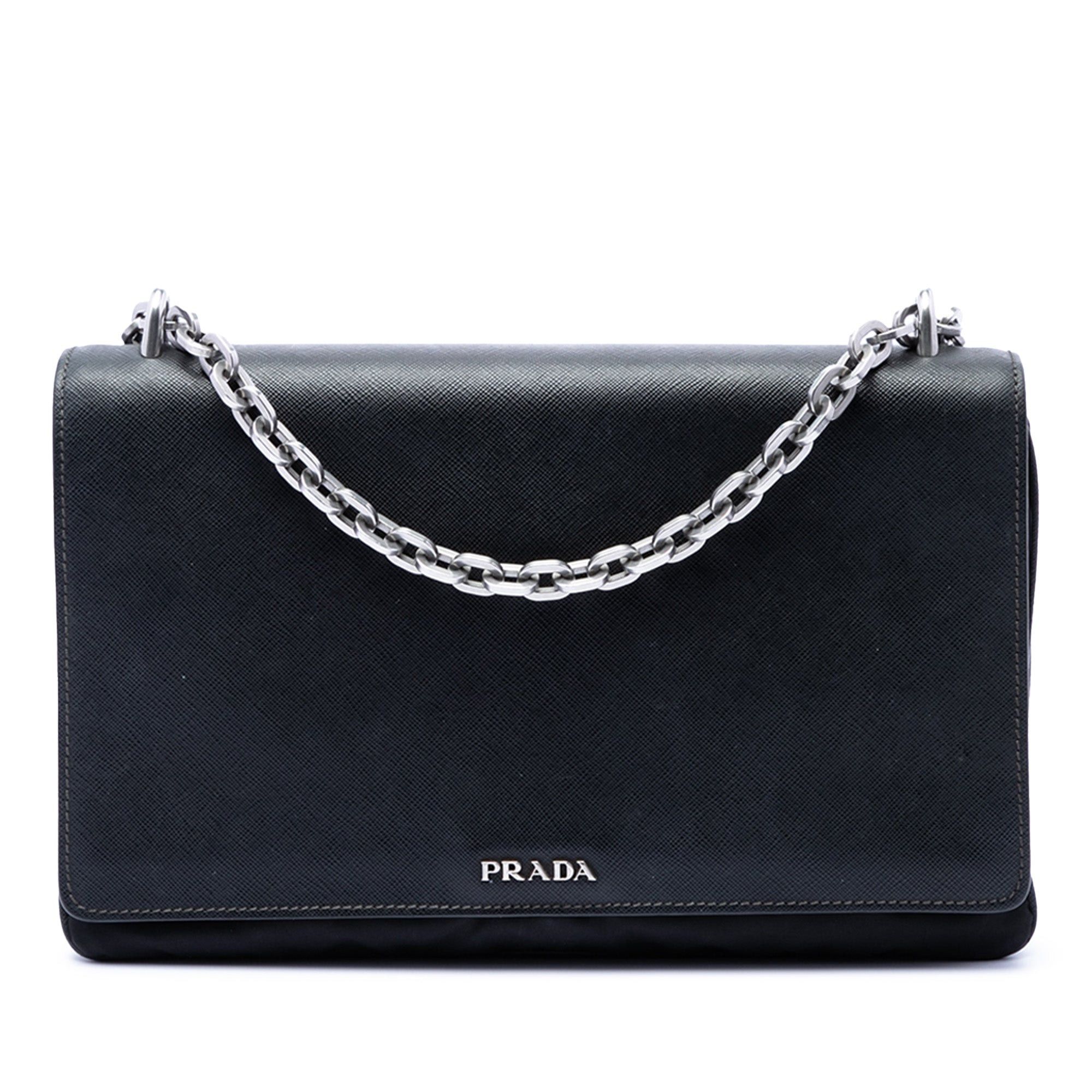 Prada Saffiano Lux and Tessuto Chain Crossbody Size ONE SIZE - 1 Thumbnail
