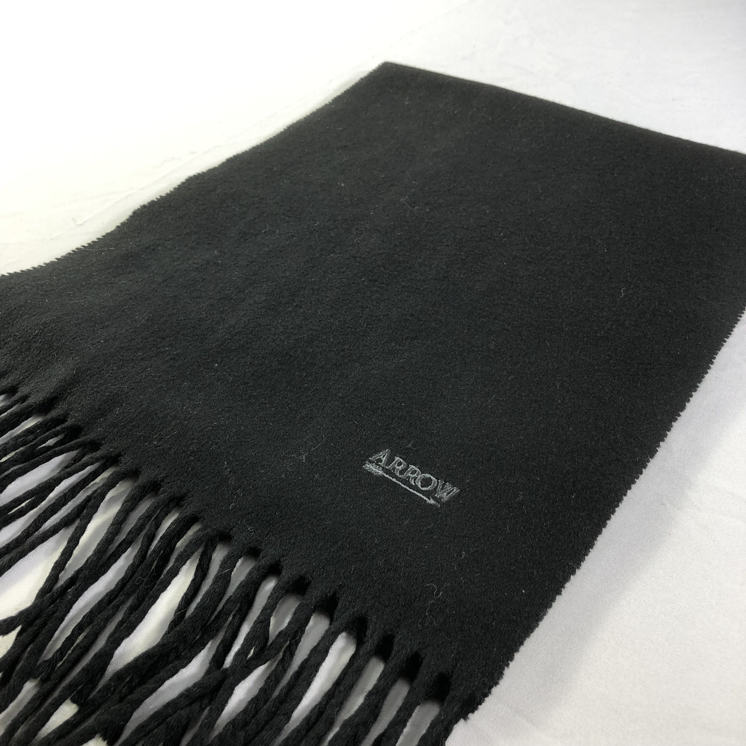 Arrow Arrow Plain Black Wool Scarf Muffler V1401 Size ONE SIZE - 2 Thumbnail