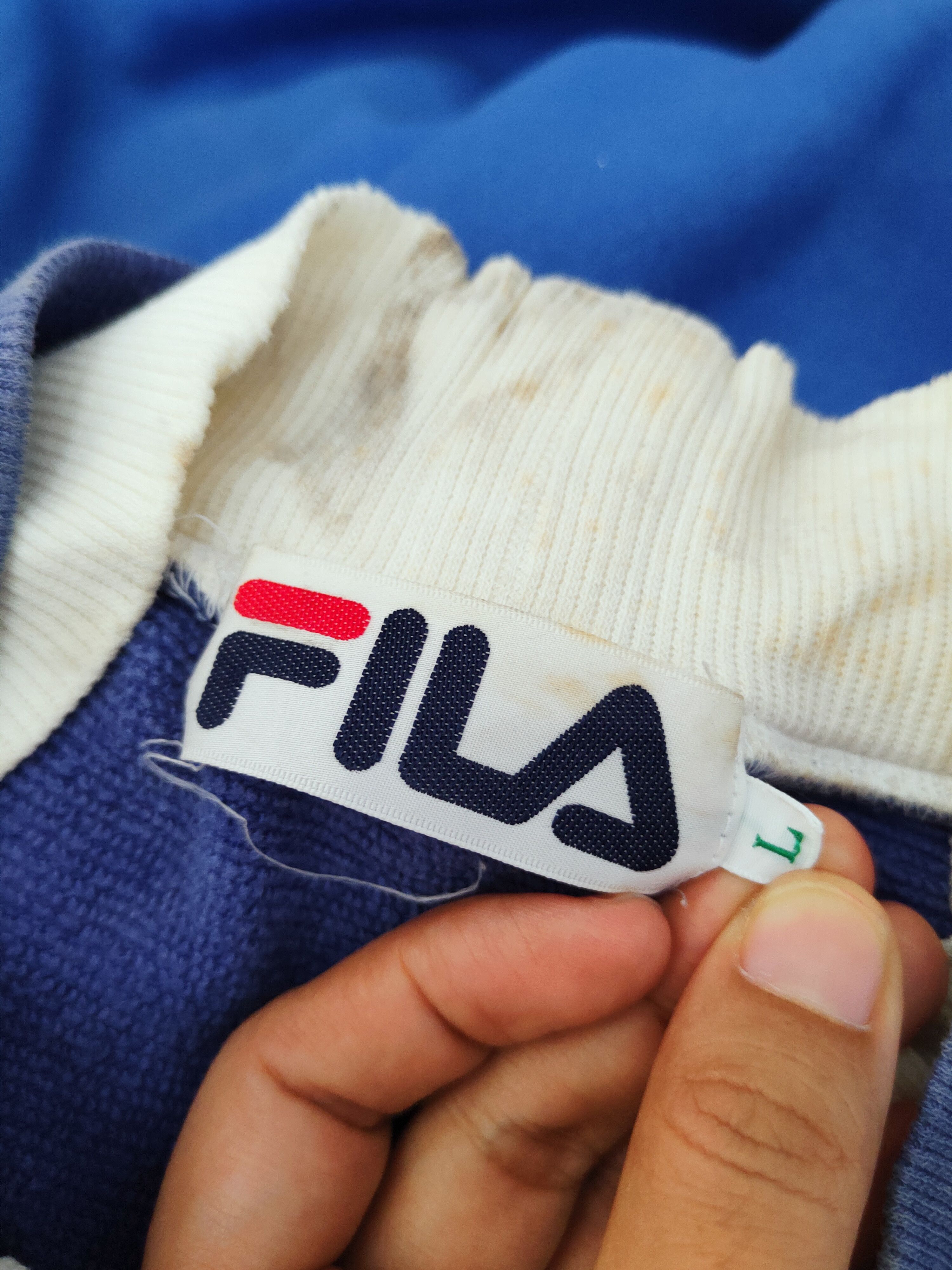Fila × Vintage Vintage 💥 Fila Blue Sweatshirts Sweater Size US L / EU 52-54 / 3 - 14 Thumbnail