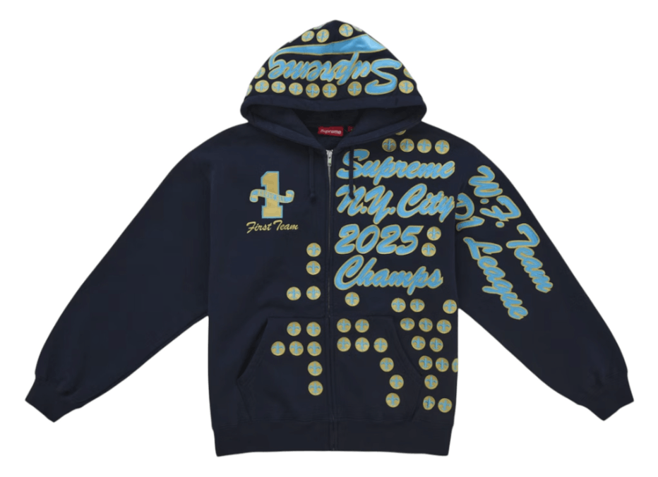 Supreme Supreme Pilled Zip Up Hooded Sweatshirt (Blue) | Grailed