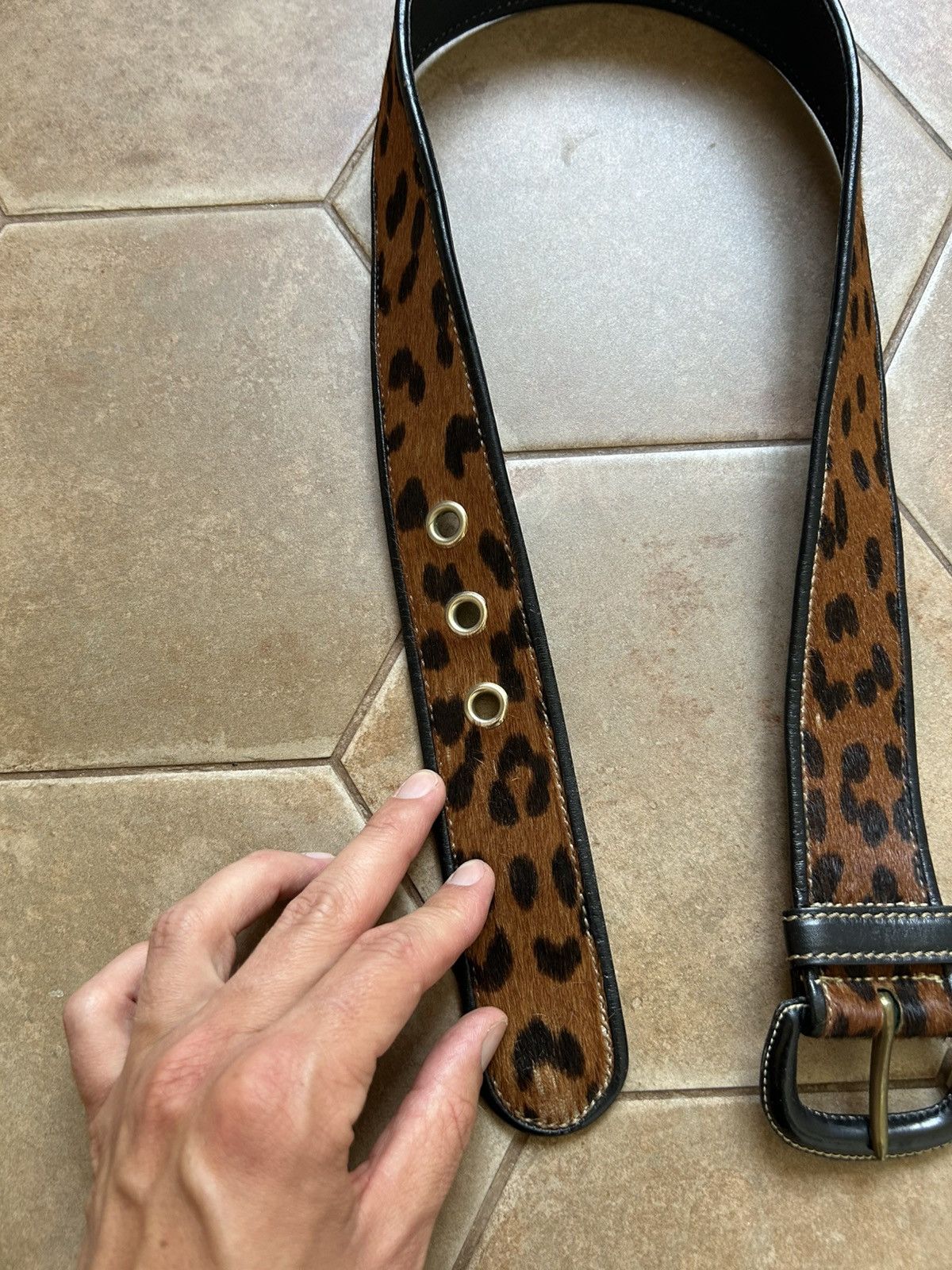 Other Vintage patchwork leopard belt leather Size ONE SIZE - 4 Thumbnail