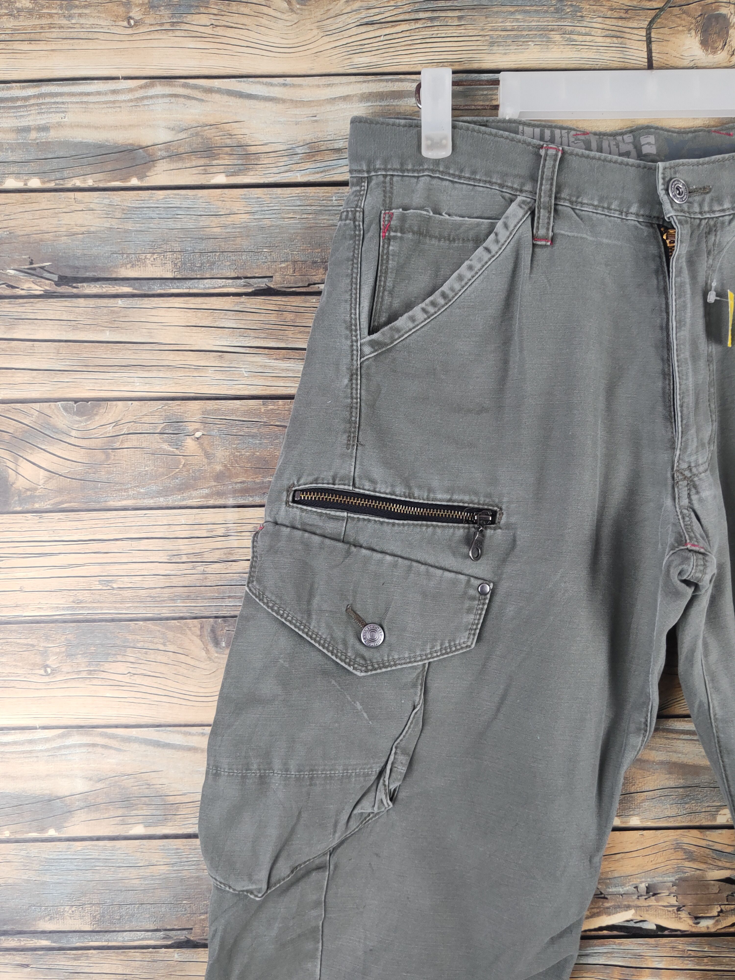 Japanese Brand DL Xebec Army Green Multipocket Cargo Pants #46-292T Size US 32 / EU 48 - 3 Thumbnail