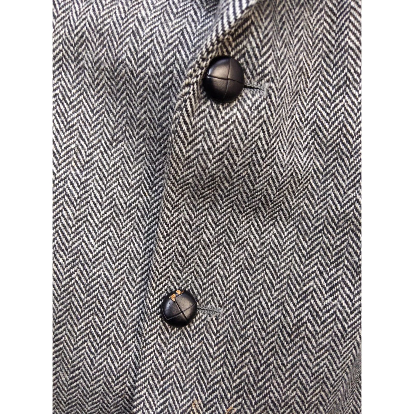 Vintage Rugers Blazer Mens 50 Long Gray Wool Herringbone Tweed Sport Coat Jacket USA Size 50R - 3 Thumbnail