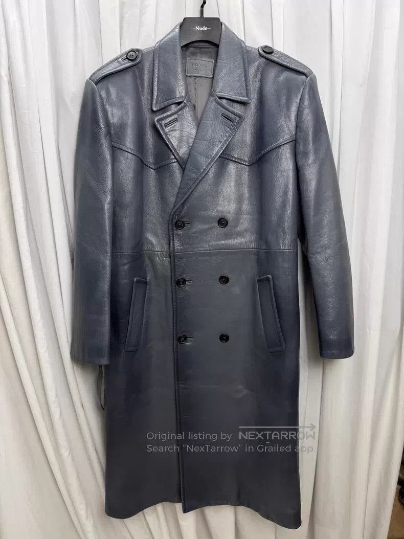 Prada Prada Size 44 Color-etched leather jacket with oversized sh Size US S / EU 44-46 / 1 - 1 Thumbnail