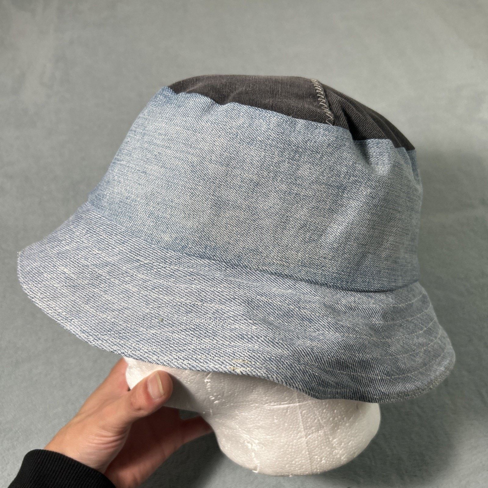 Levi's Patchwork Denim Panel Bucket Hat Large Reversible Granola Size ONE SIZE - 9 Thumbnail