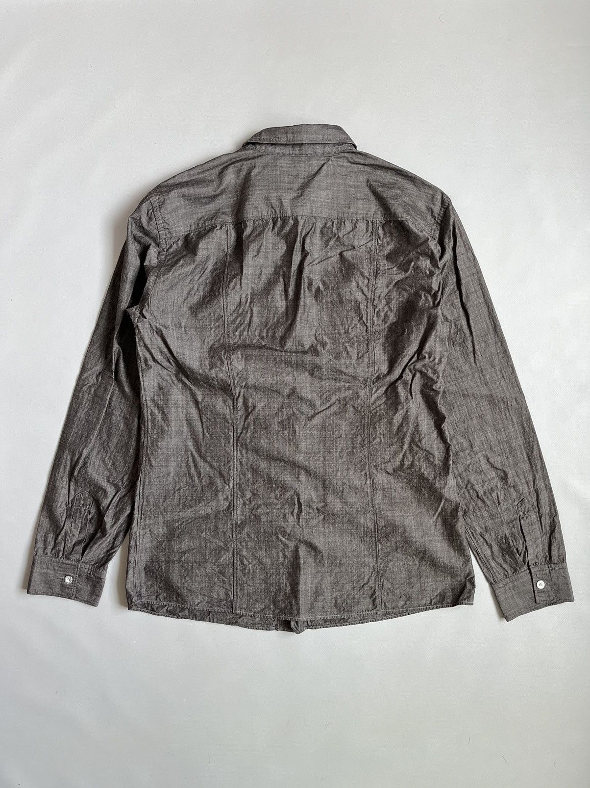Marithe + Francois Girbaud × Vintage Le Jean De Marithe Francois Girbaud Men Grey Button Up Shirt Size US L / EU 52-54 / 3 - 10 Thumbnail